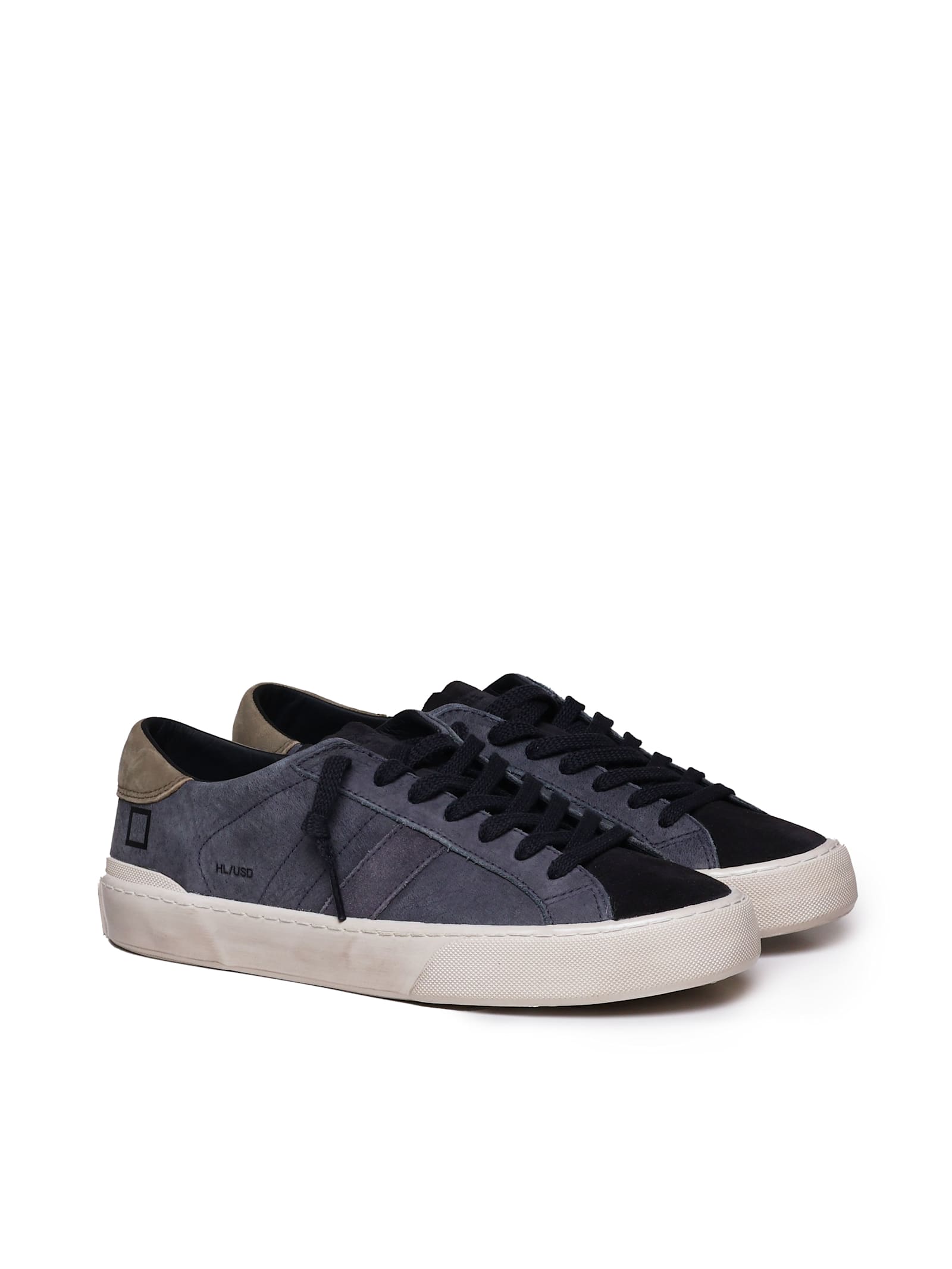 Shop Date Sneakers Hill In Calfskin In Blue, Black