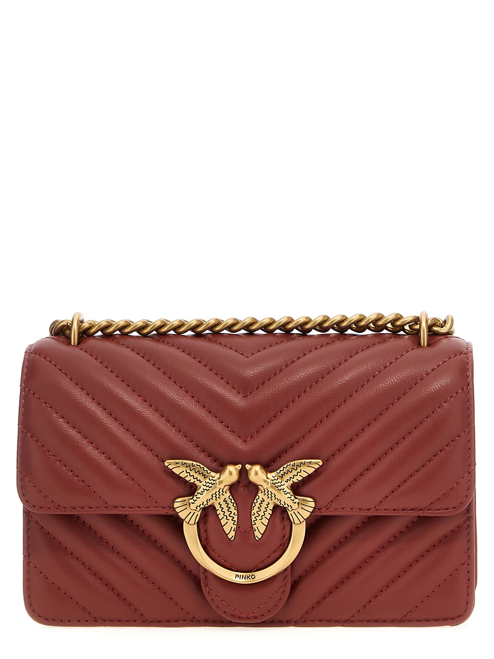 Shop Pinko Mini Love Bag One Crossbody Bag In Red