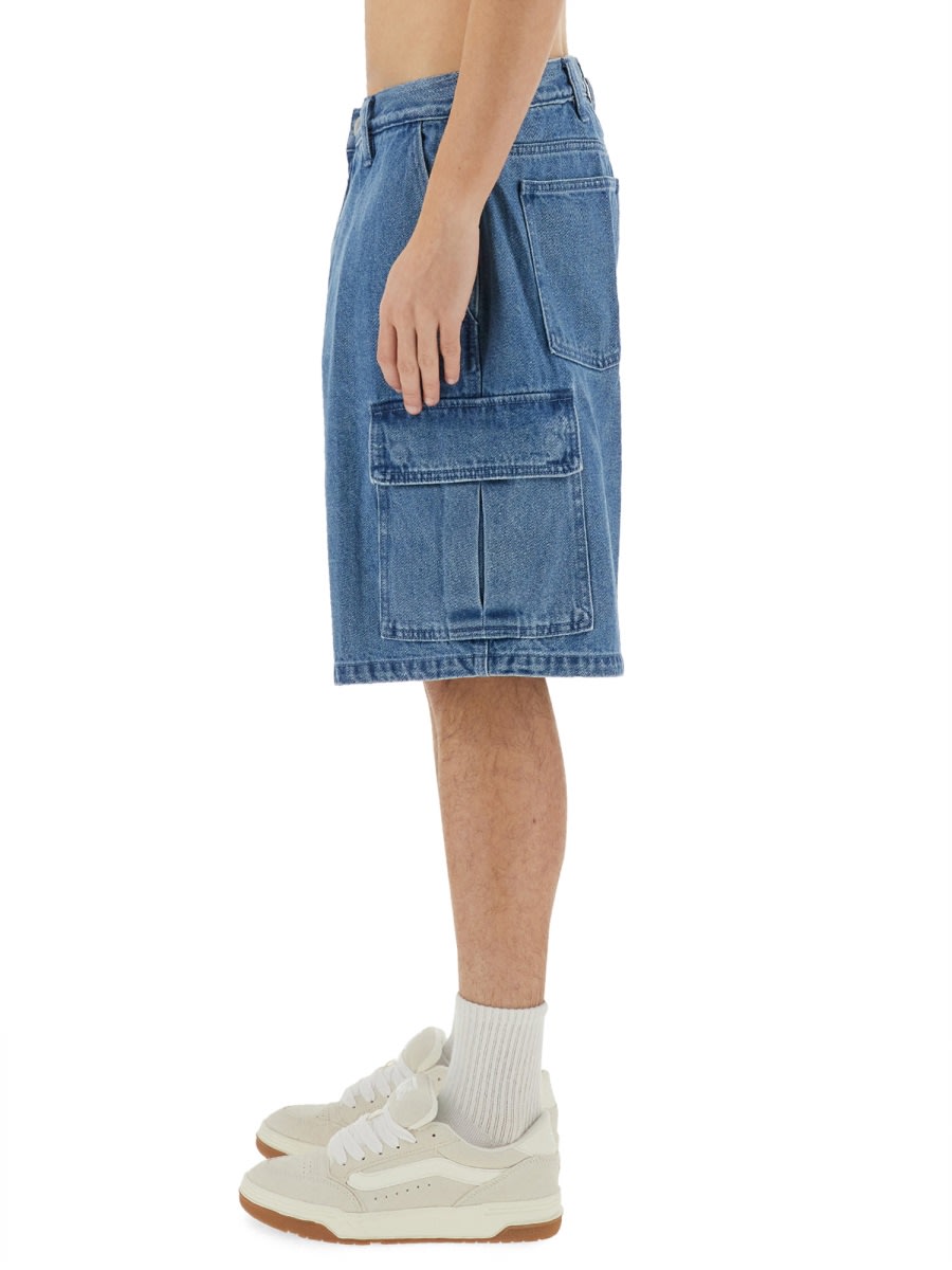 Obey Baggy Bigwig Cargo Shorts In Blue