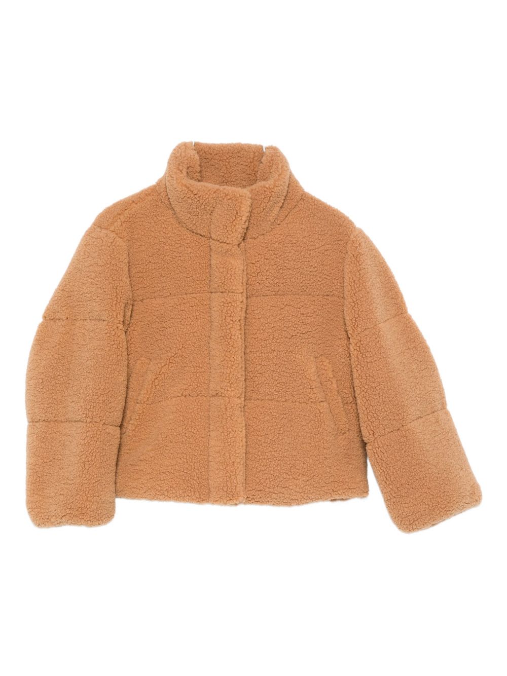 Twinset Kids Teddy Down Jacket In Brown