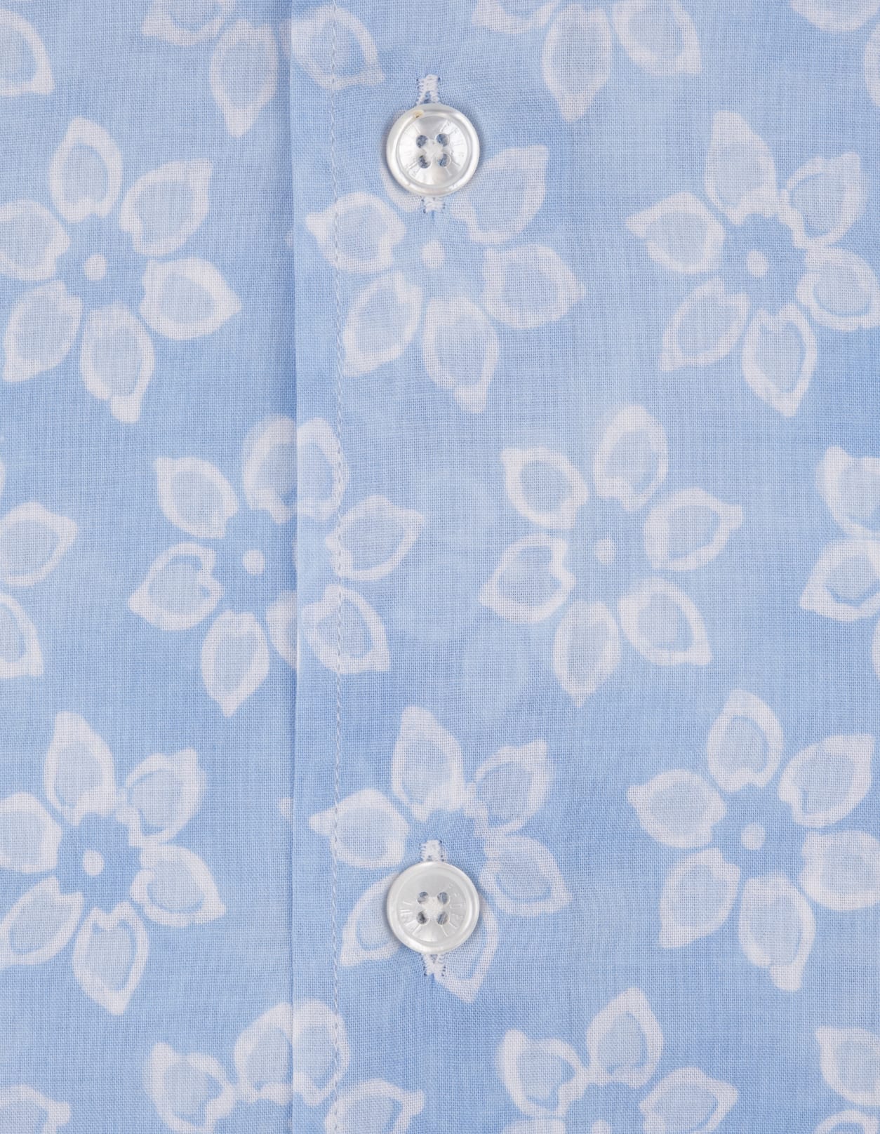 Shop Fedeli Sky Blue Panamino Sean Shirt With Floral Pattern