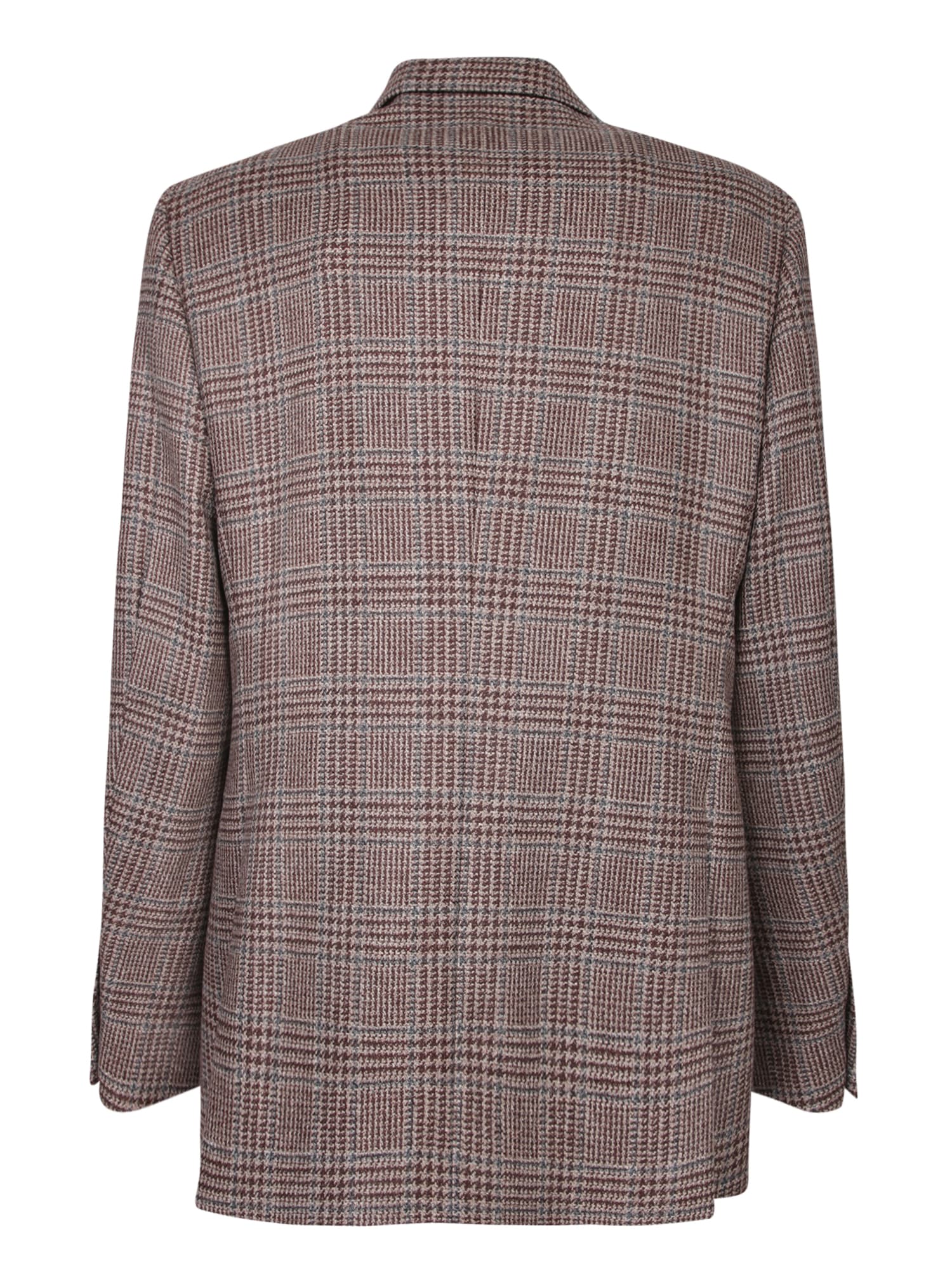 Shop Lardini Tweed Jacket In Beige/bordeaux