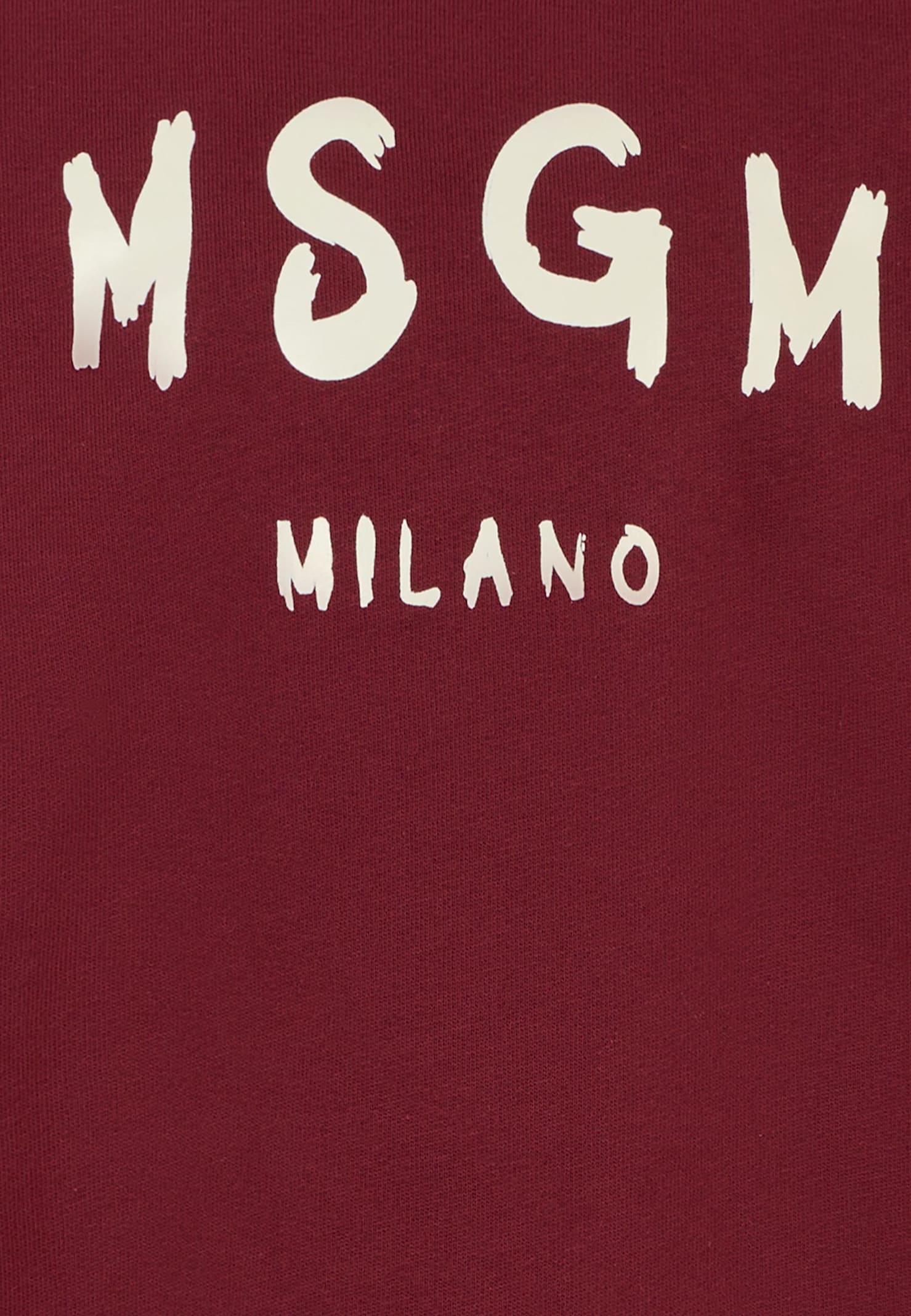 Msgm Burgundy Sweatshirt For Kids With Logo In Burgundy