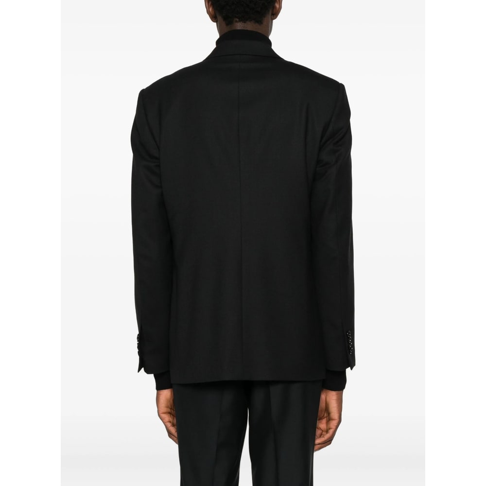 Lardini Double-breasted Blazer In Black