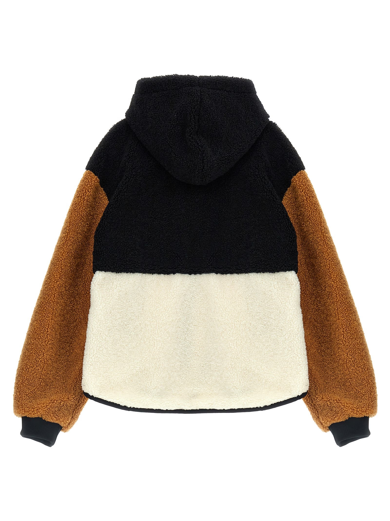 Shop Moschino Teddy Hooded Jacket In Multicolor