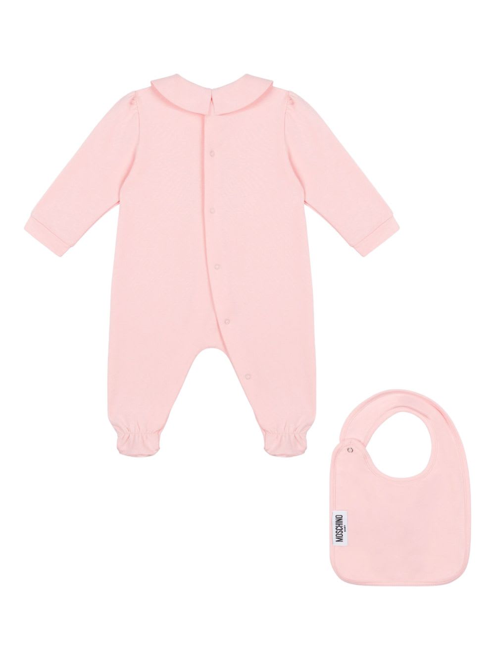 Moschino Kids Baby Long-sleeved Set With Bear Motif In Pink