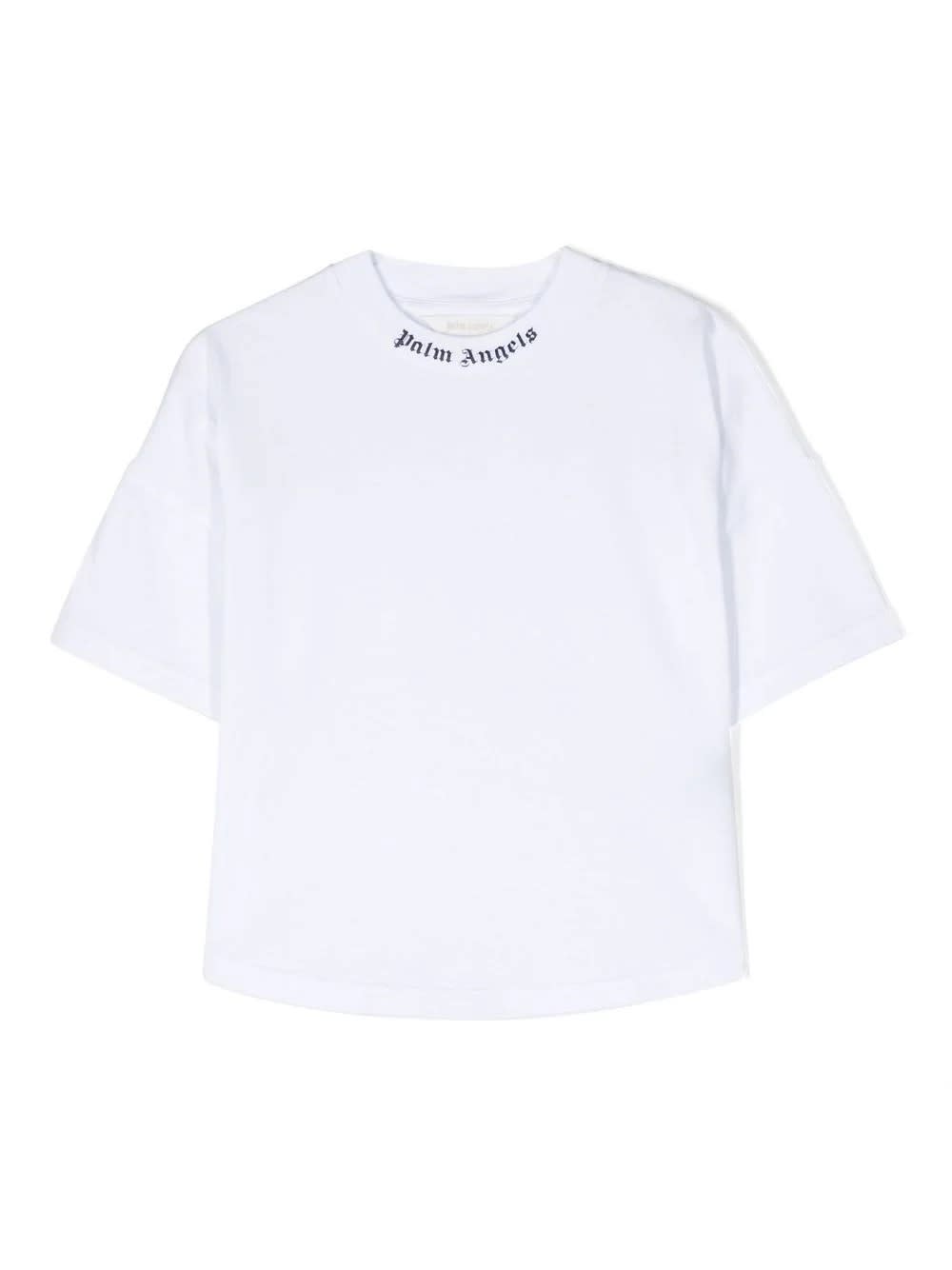 Palm Angels Kids' White T-shirt With Classic Logo