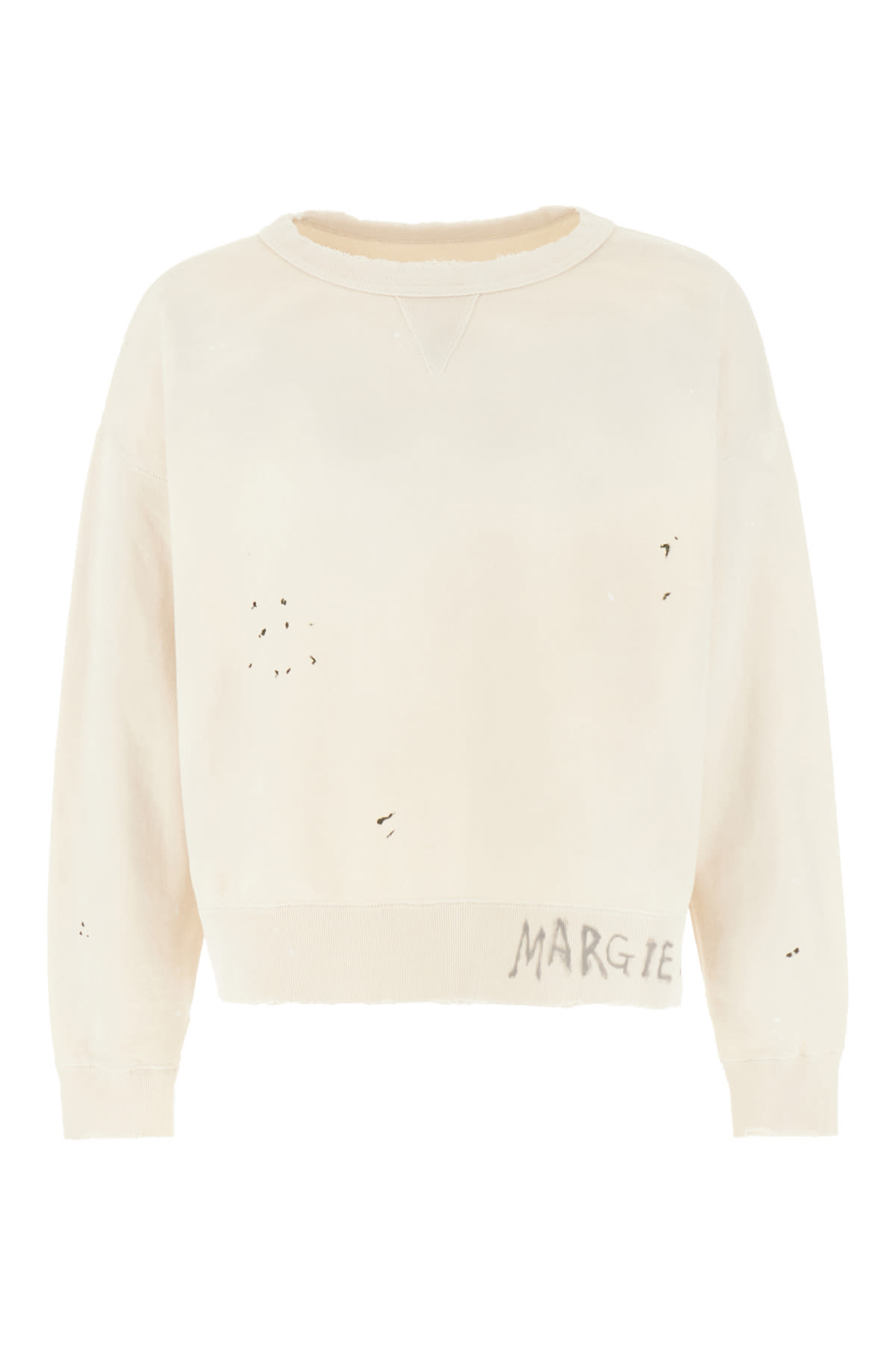 Maison Margiela Sand Cotton Oversize Sweatshirt In Gold