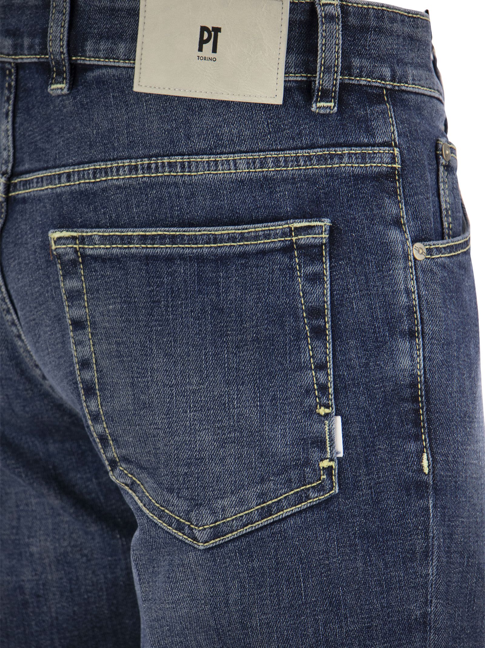 Shop Pt01 Reggae - Slim-fit Jeans In Denim Blue