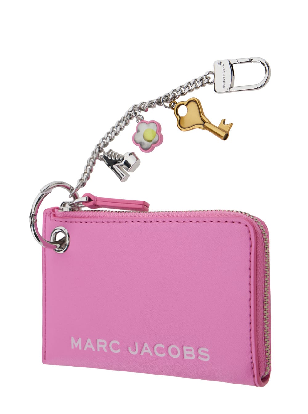 Marc Jacobs Zippered Wallet With Pendant In Pink