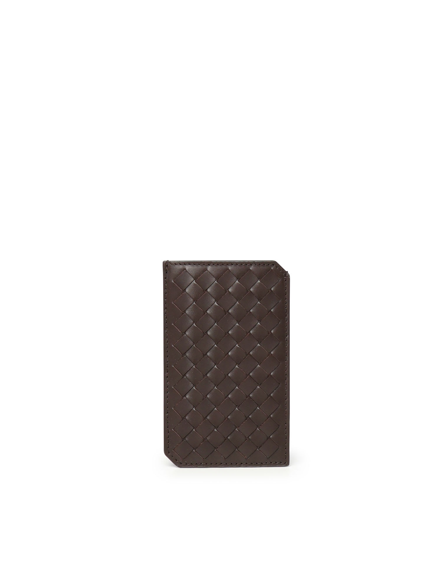 Bottega Veneta Small Braided Vertical Card Holder In Fondant