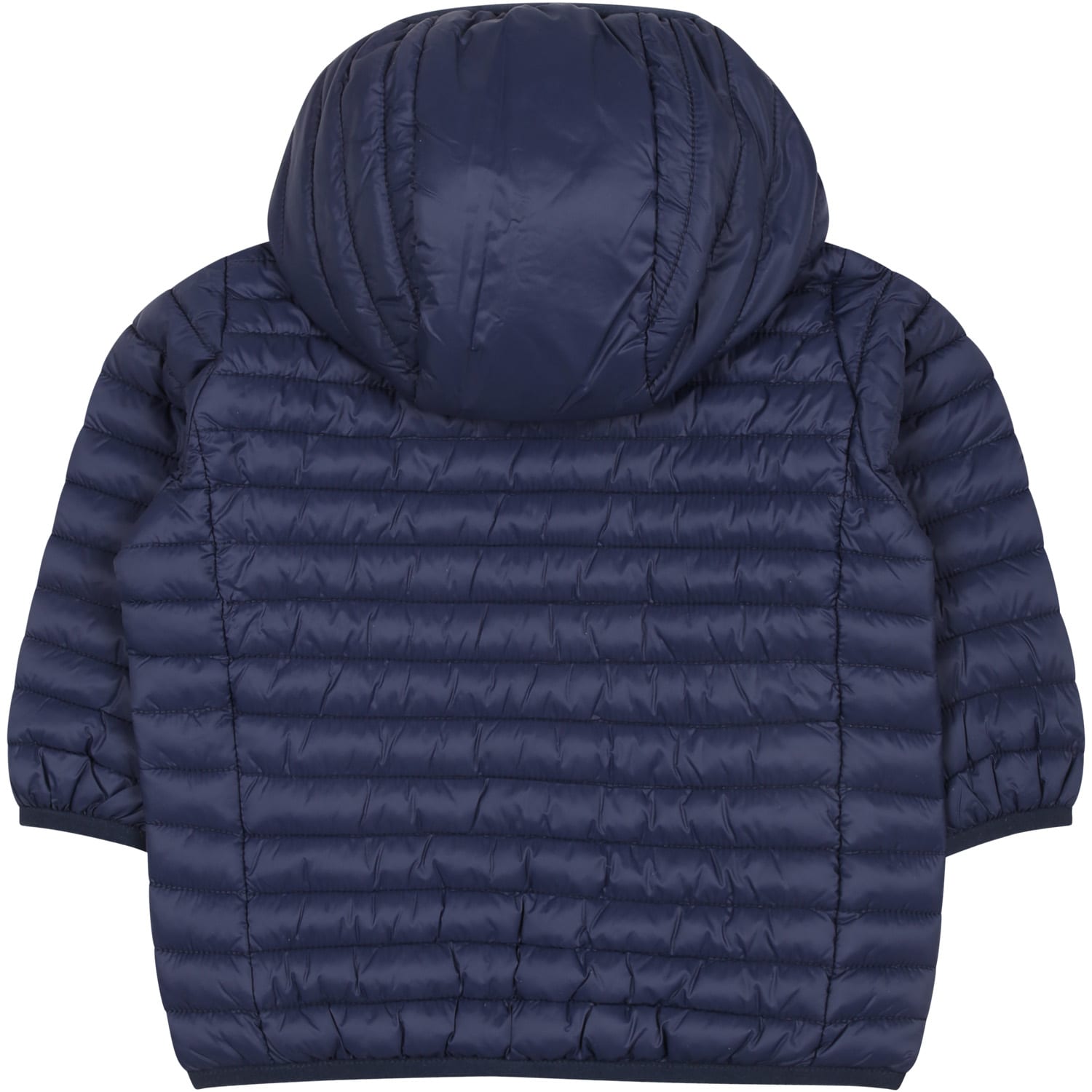 Shop Save The Duck Blue Nene Down Jacket For Baby Boy With Logo