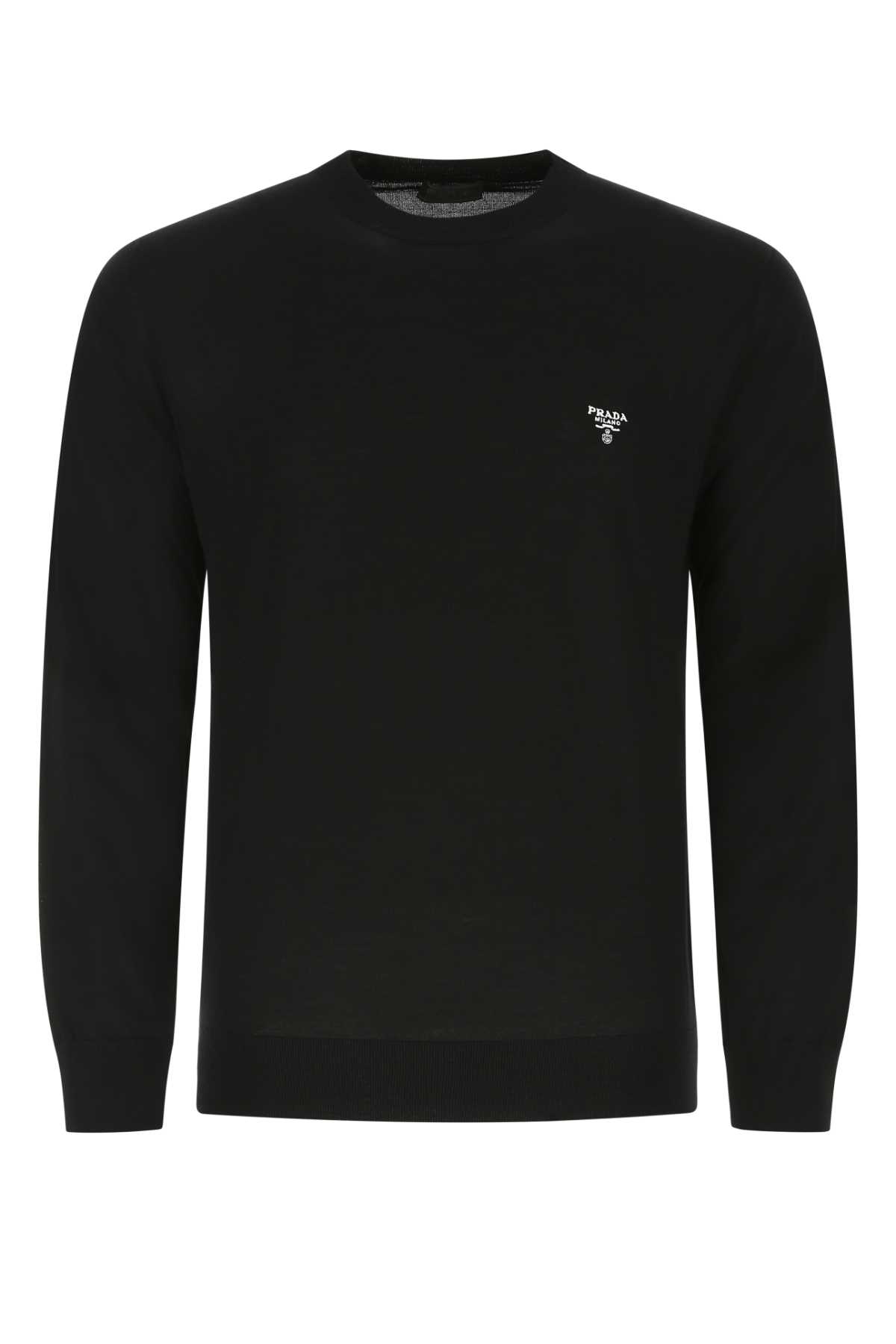 Shop Prada Black Wool Sweater In F0002