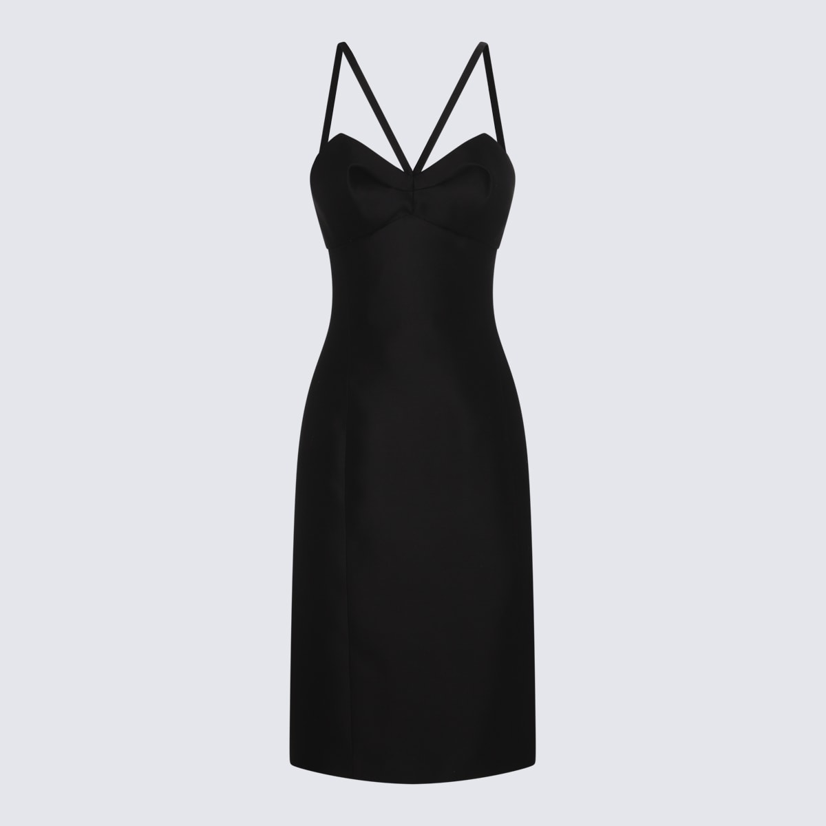 Shop Versace Black Silk Midi Dress