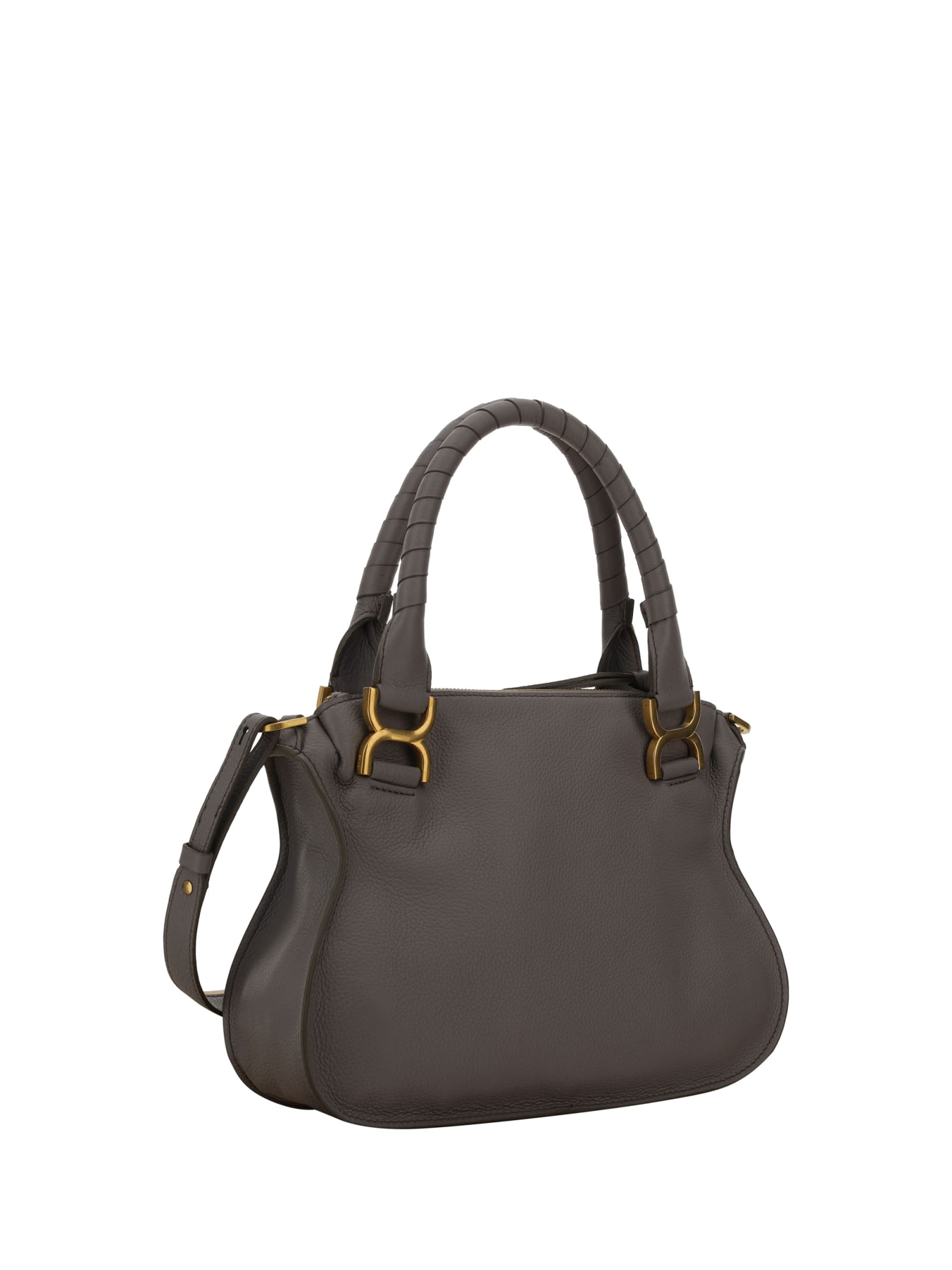 Shop Chloé Marcie Handbag In Cashmere Grey