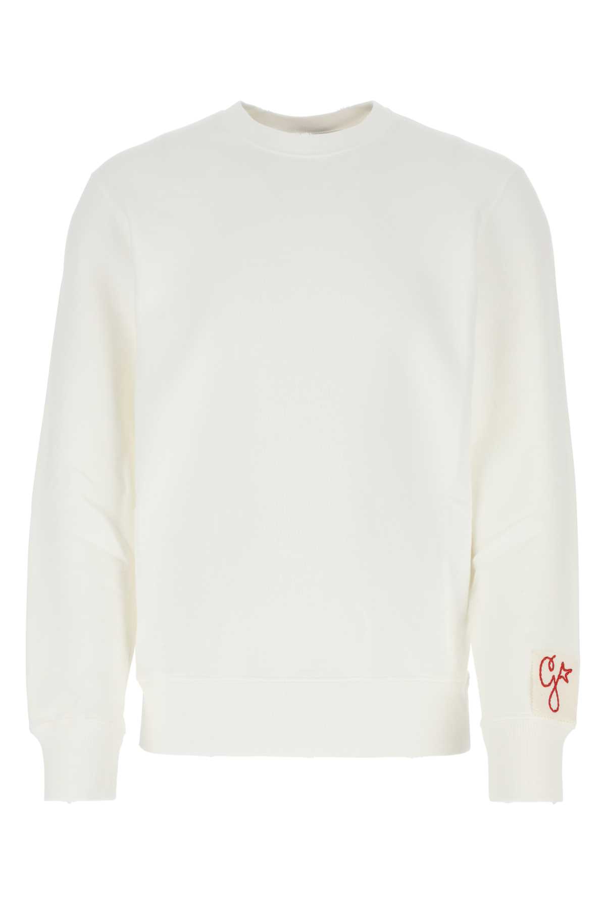 Shop Golden Goose Ivory Cotton Sweatshirt In 10363