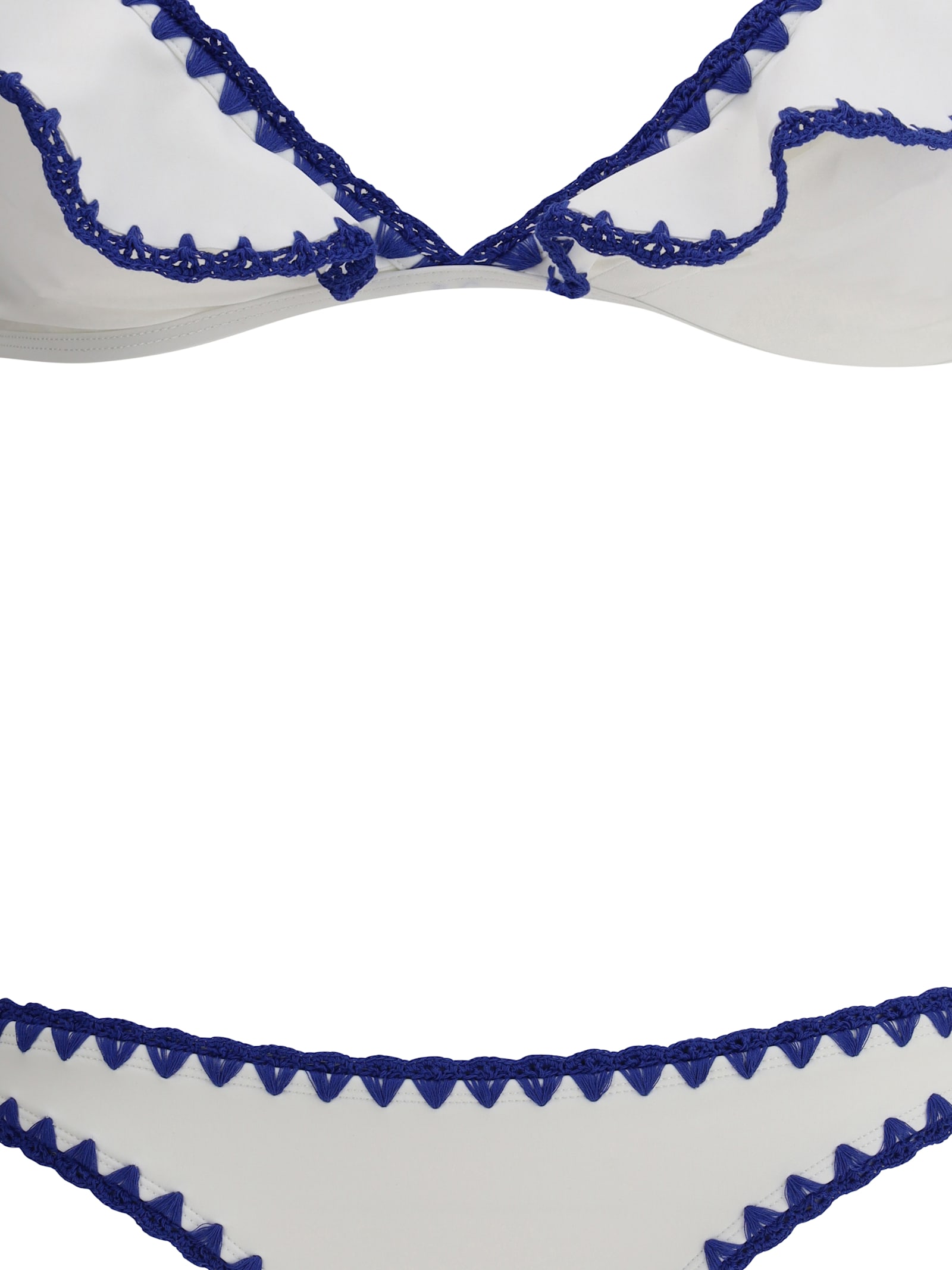 Zimmermann Maxine Crochet Frill Bikini In Blue