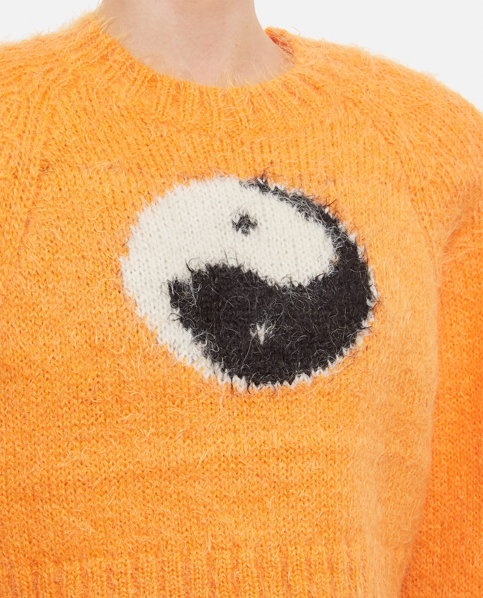 Rotate Birger Christensen Ying Yang Mohair-blend Sweater In Orange