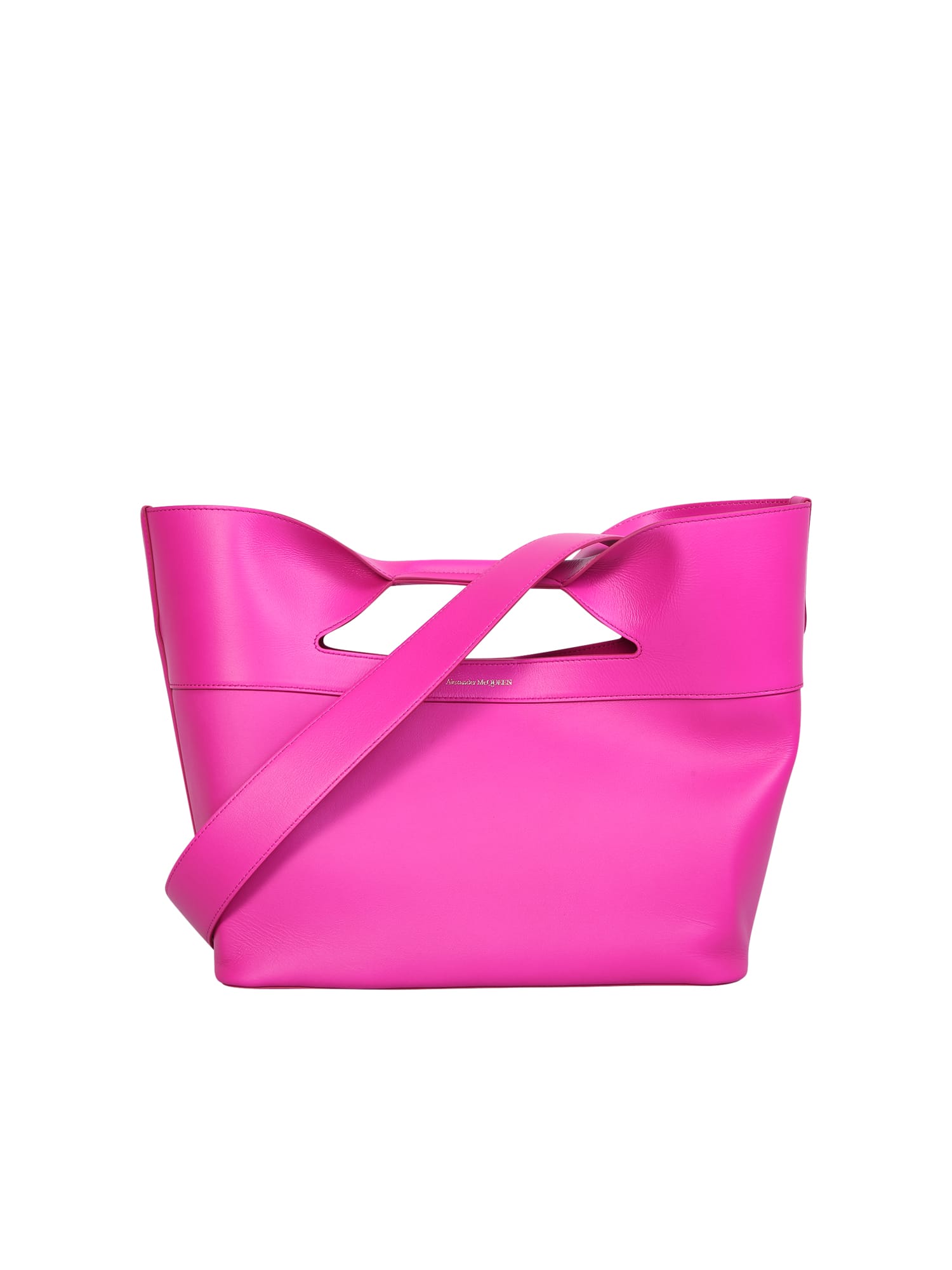 Shop Alexander Mcqueen The Bow Leather Bag In Pink