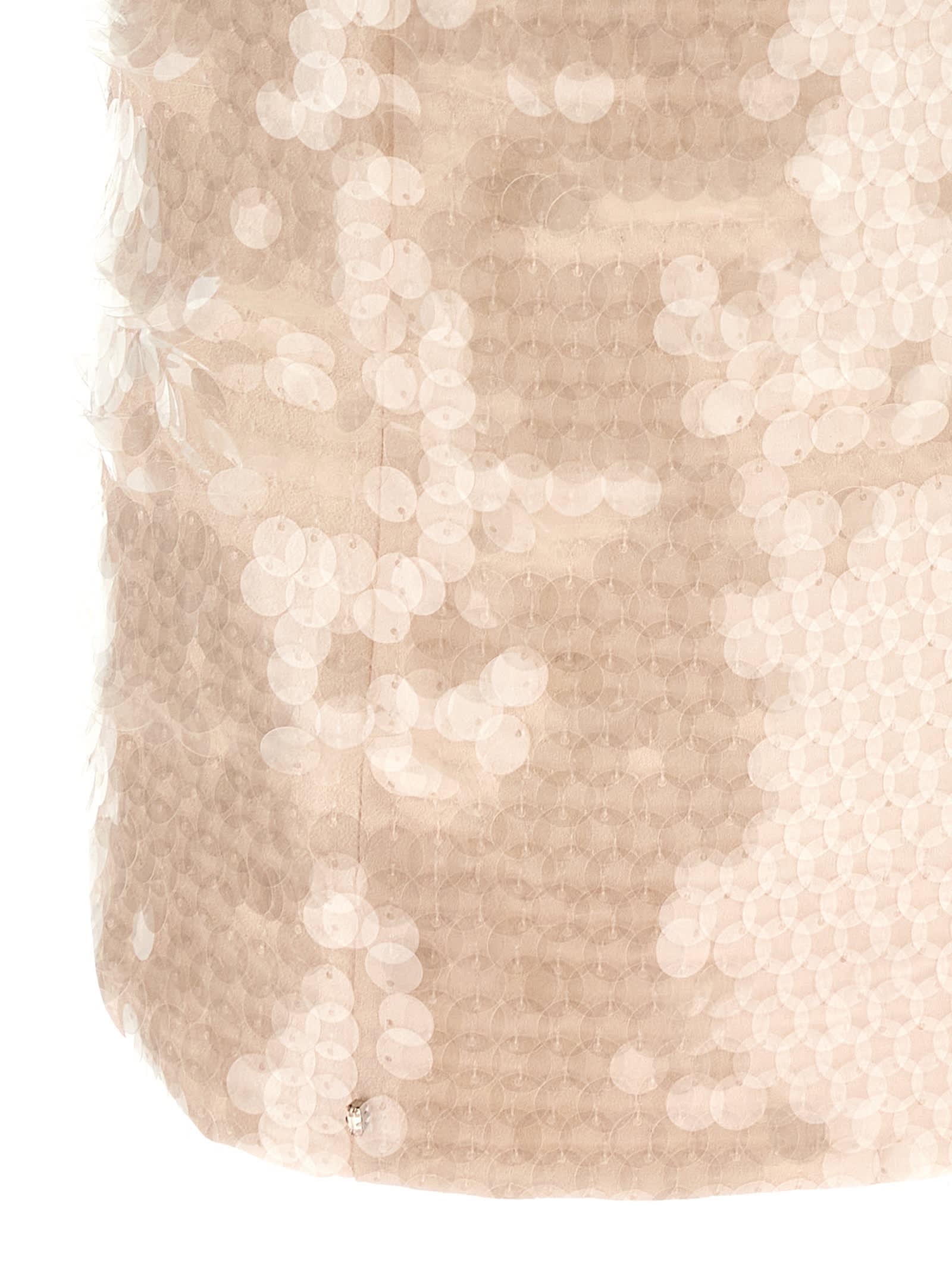 Sportmax Strapless Sequin Embellished Midi Dress In Pink