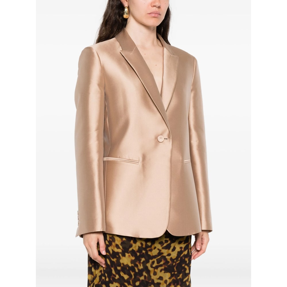 Alberta Ferretti Buttoned Peak-lapel Jacket In Neutral