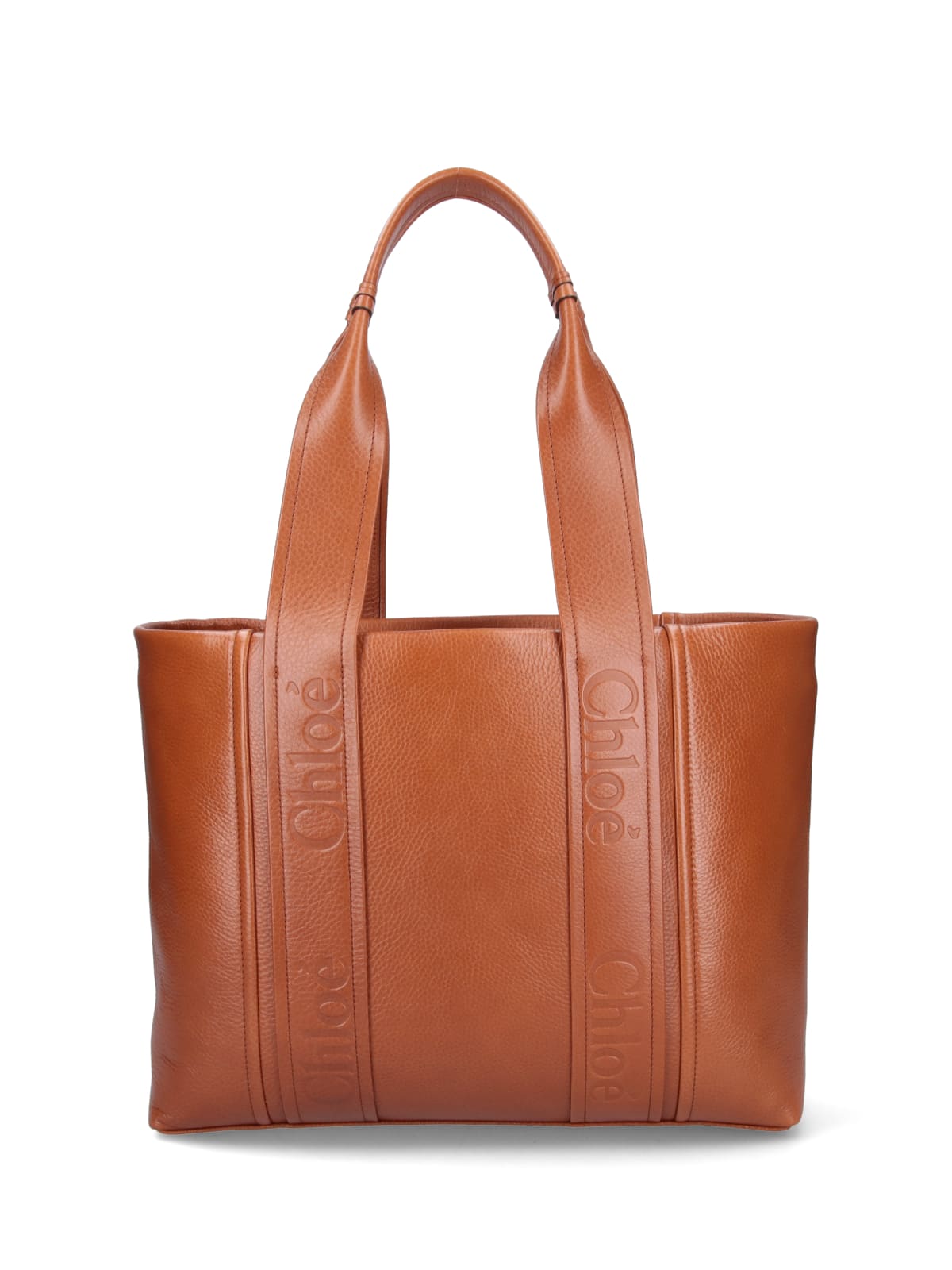 Shop Chloé Woody Tote Bag In Brown