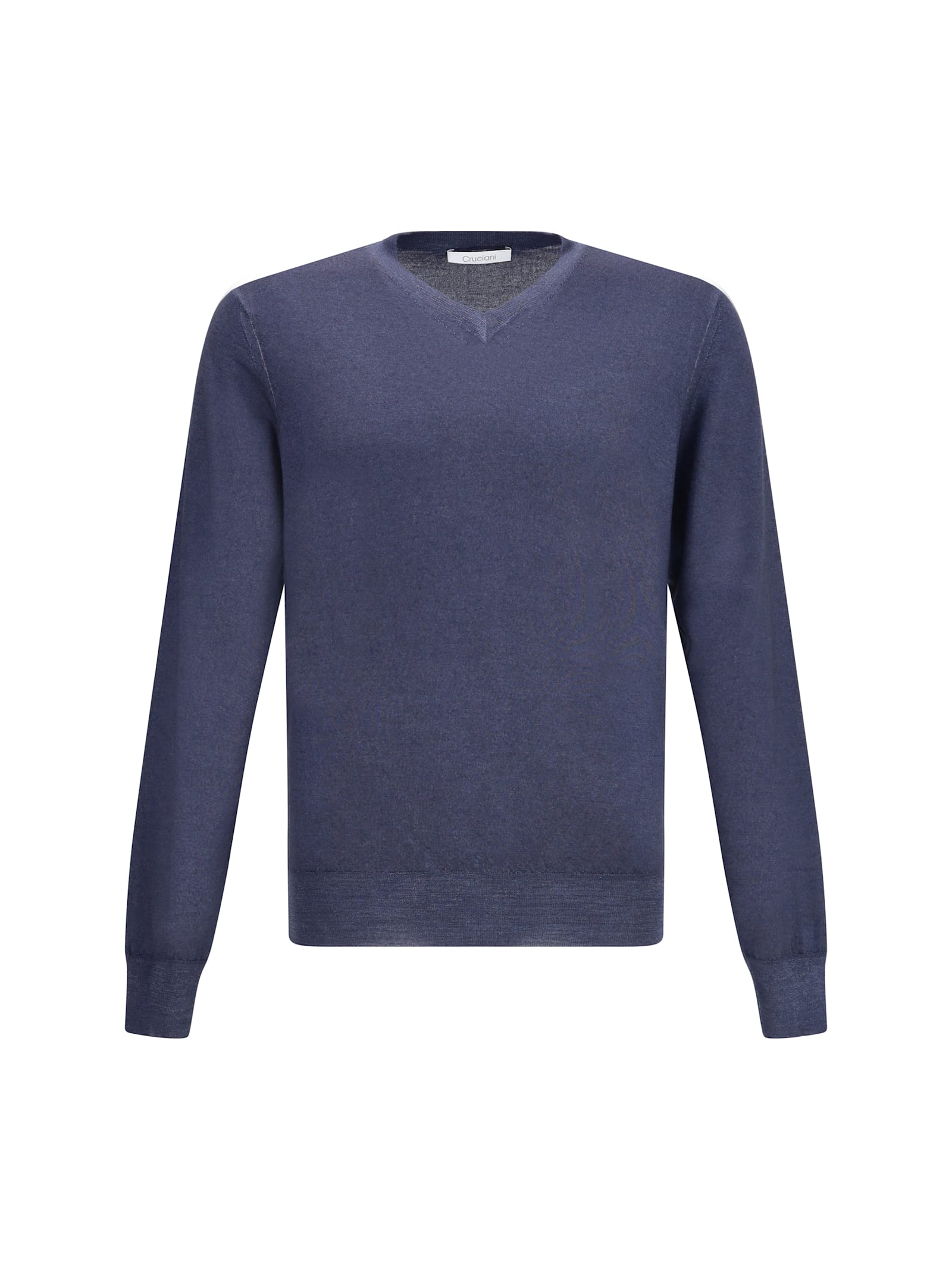 Cruciani V-neck Long-sleeved Sweater In Blue