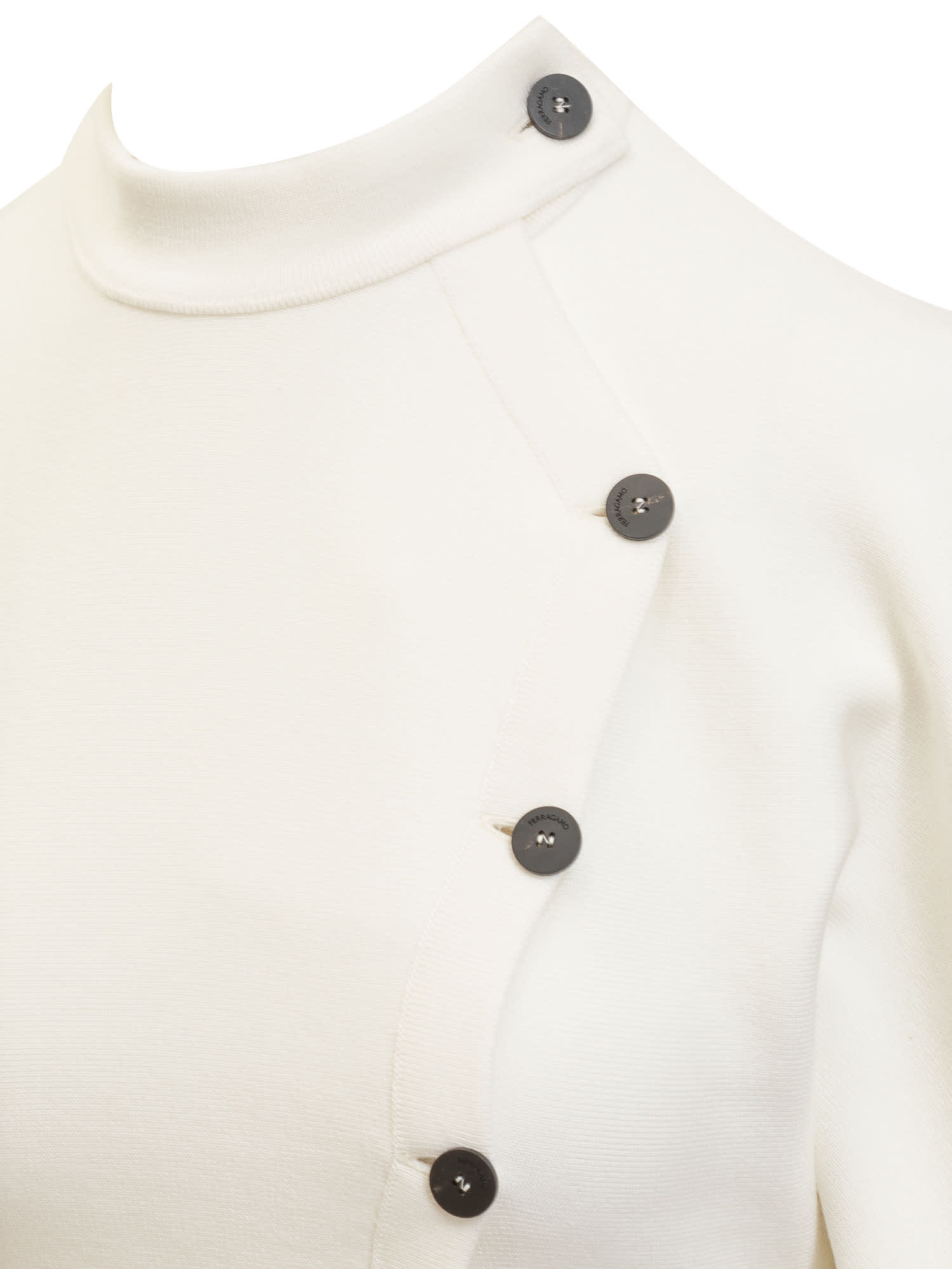 Shop Ferragamo Asymmetrical Jacket In Bianco