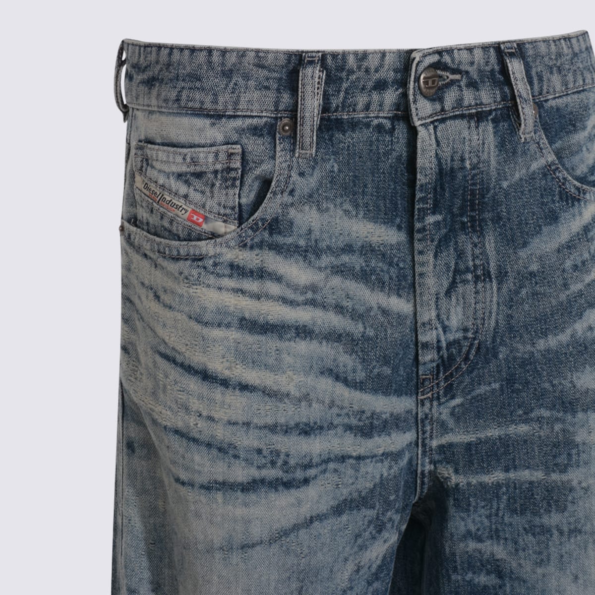 Diesel Blue Cotton Jeans In Blue