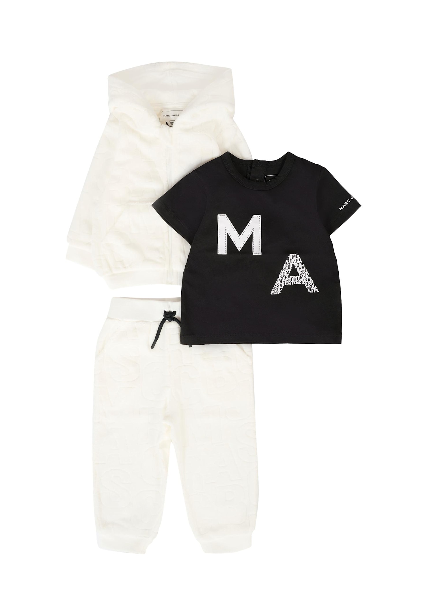 Marc Jacobs Ivory Suit For Babykids With Logo In White