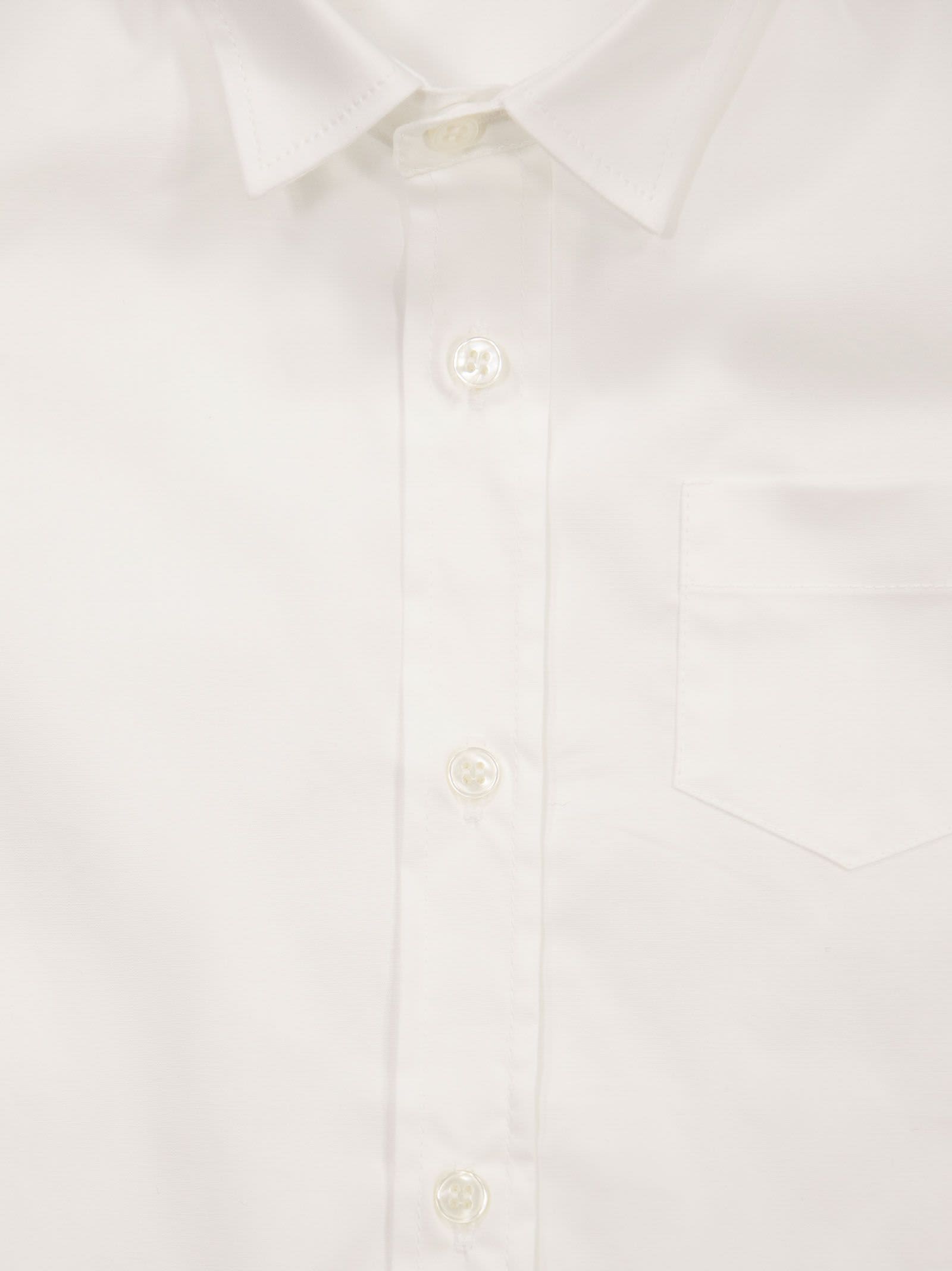 Shop Il Gufo Regular Fit Poplin Shirt In White