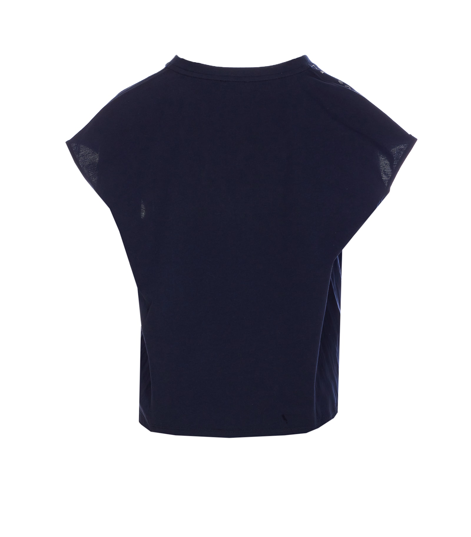 Liu •jo Crystal V-neck Graphic Print T-shirt In Blue