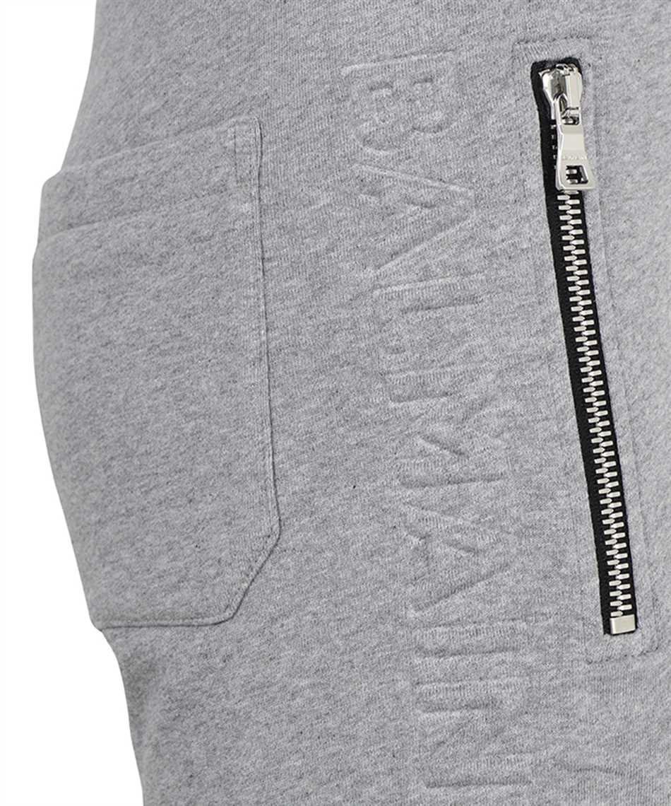 Shop Balmain Cotton Bermuda Shorts In Grey