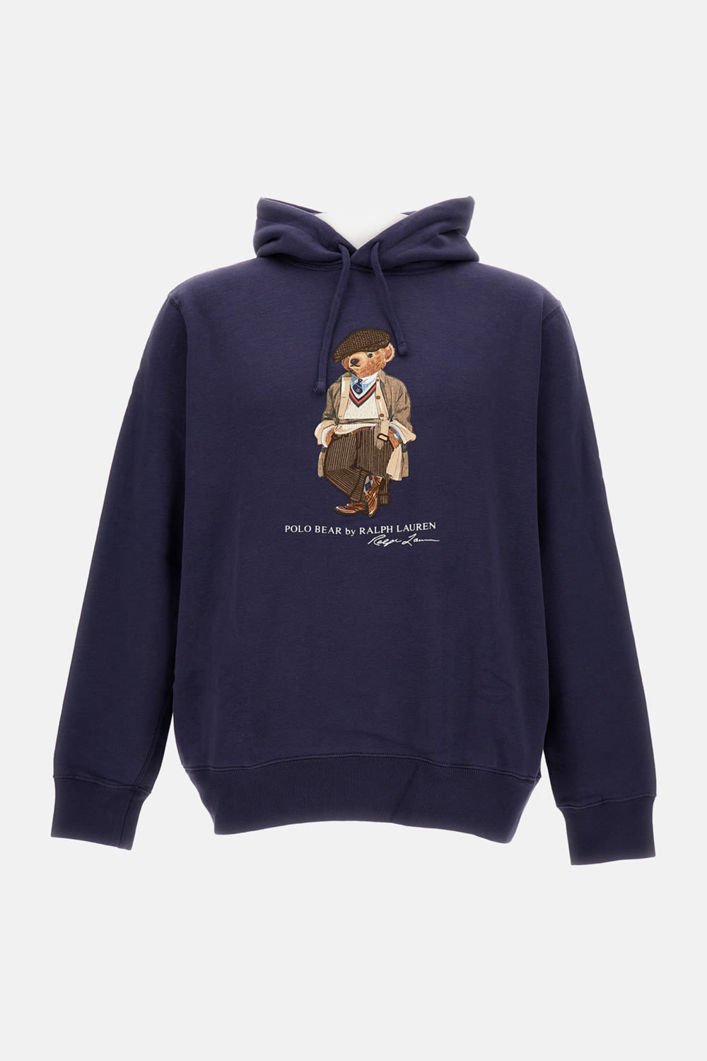Polo Ralph Lauren Hooded Sweatshirt With Graphic Print And Pocket In Blue