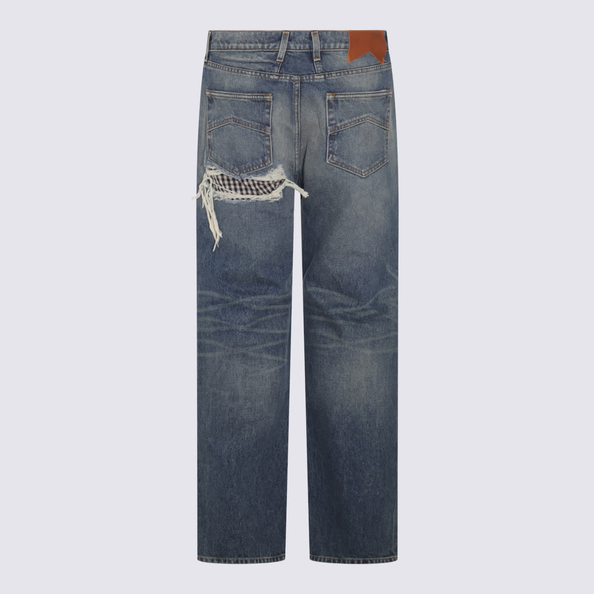 Shop Rhude Indigo Denim Used Jeans In Blue