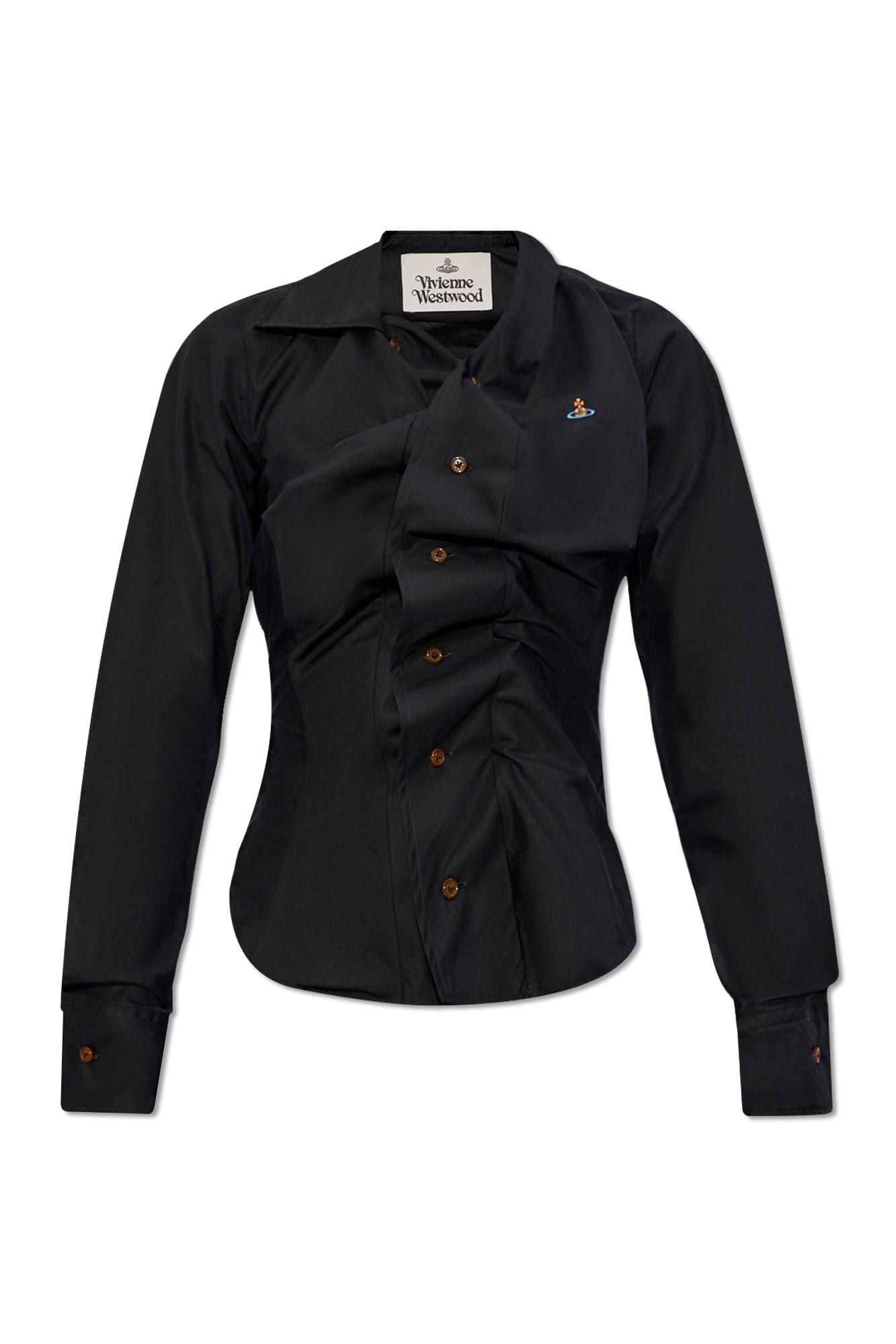 Vivienne Westwood Long Sleeve Collared Top With Cuffed Sleeves In Black