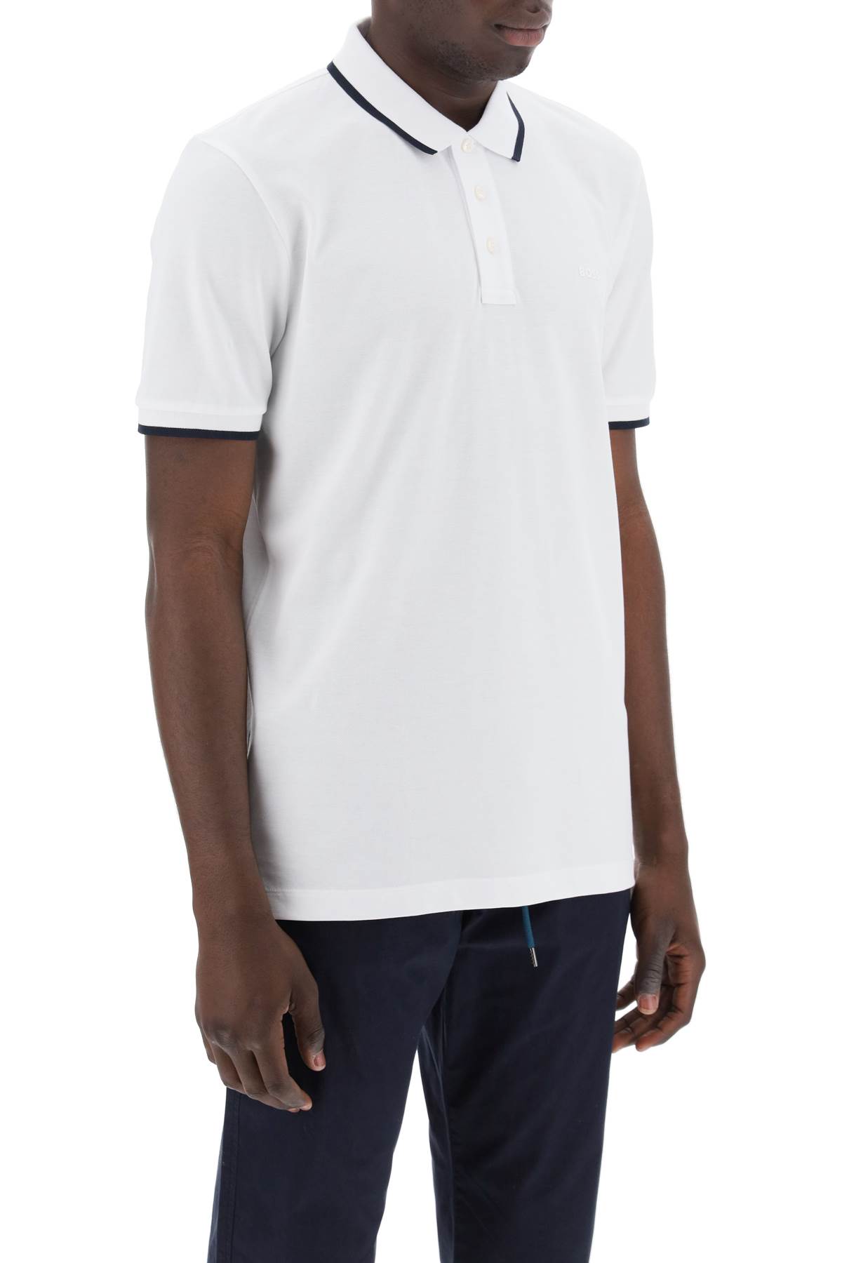 Hugo Boss Boss Parlay 190 Polo T Shirt White In Brown