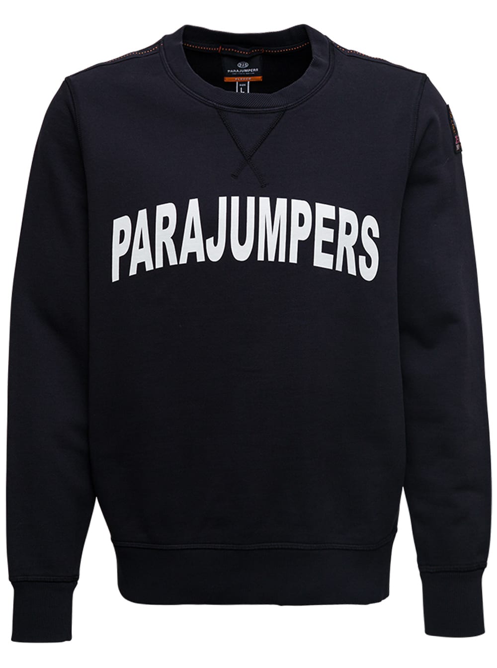 Parajumpers Black Cotton Sweatshirt With Logo Print