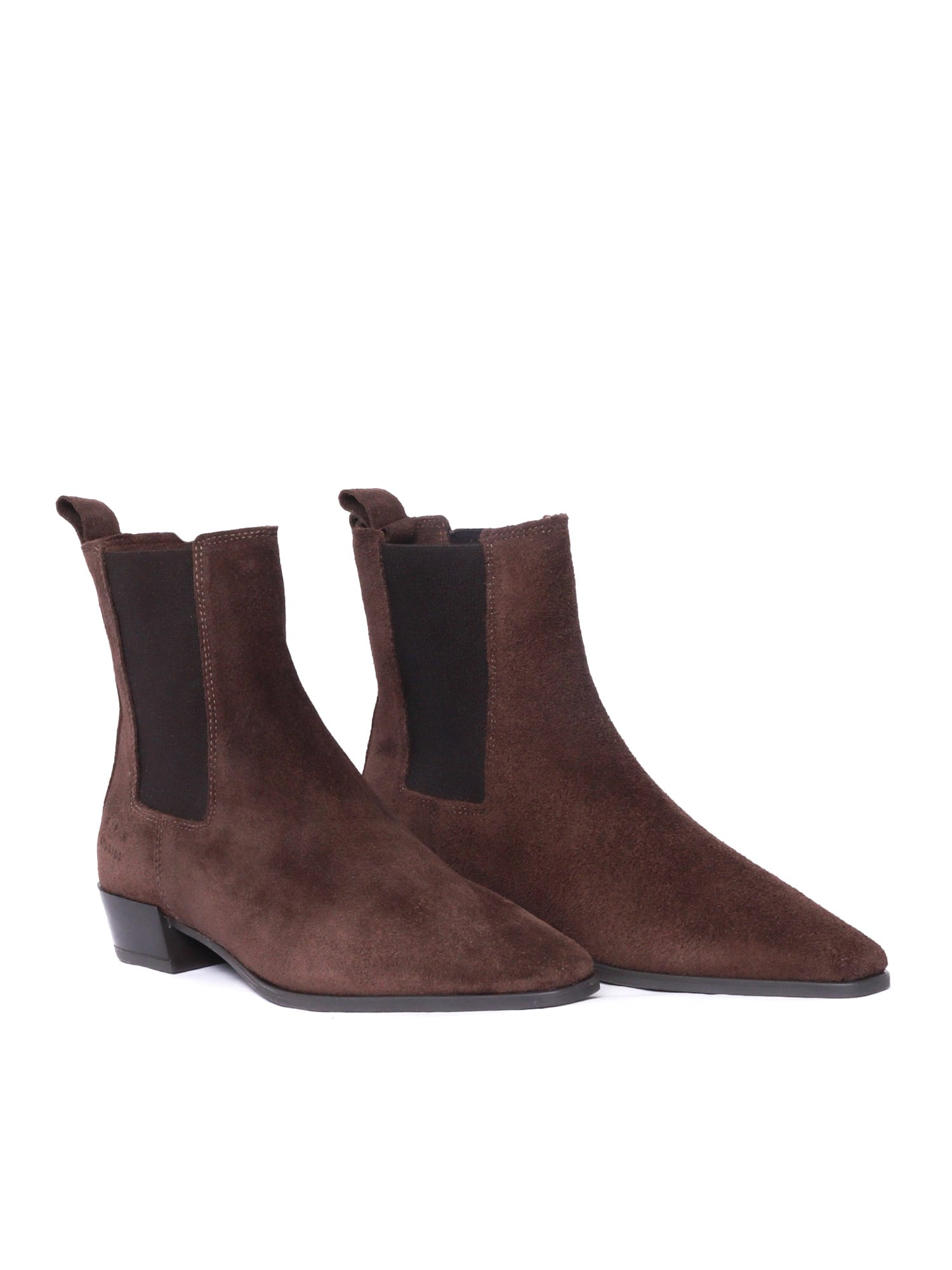 Copenhagen Pointed Toe Calf Suede Ankle Boots In Multi
