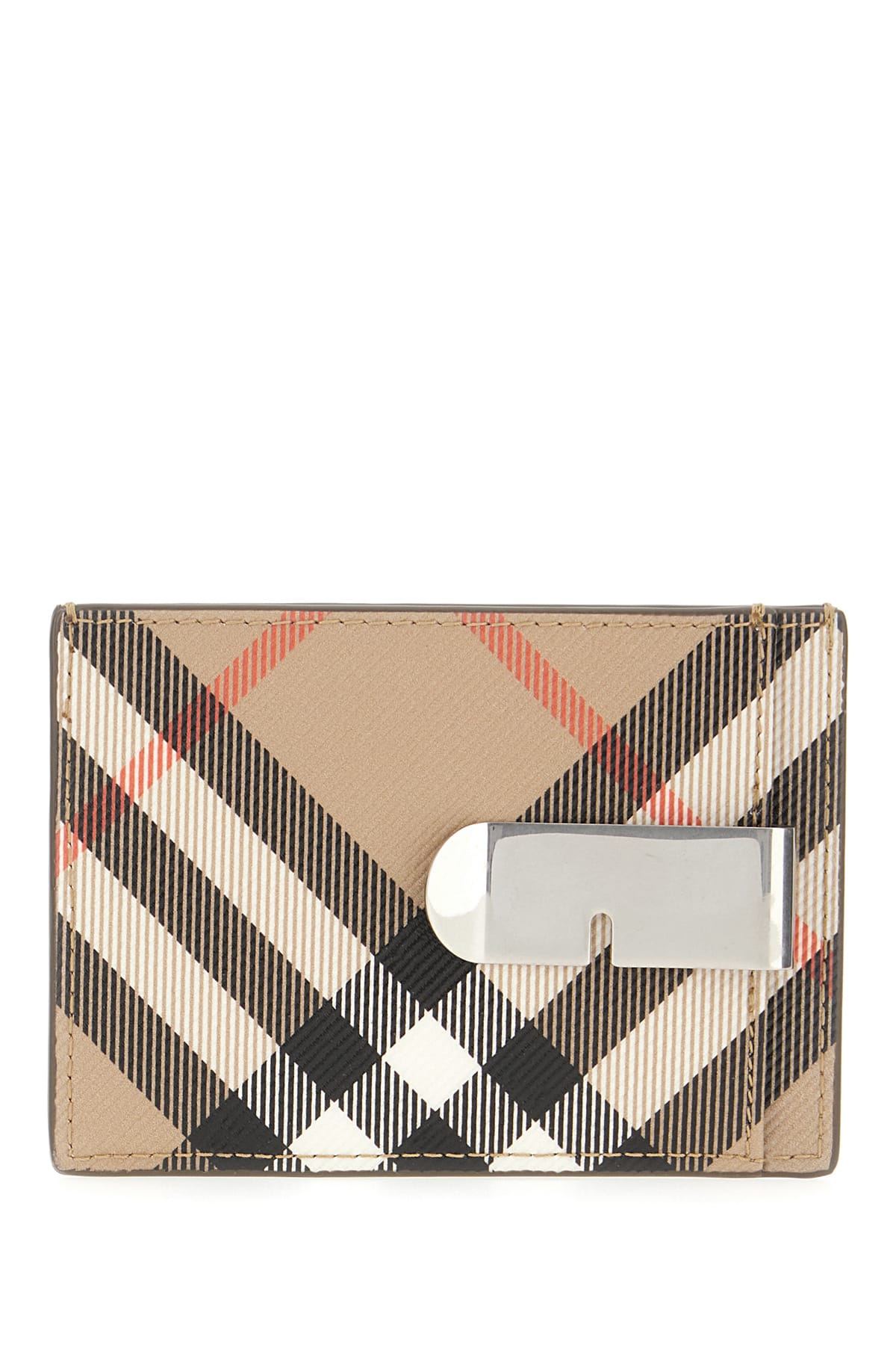 Shop Burberry Printed Fabric Card Holder In Sand