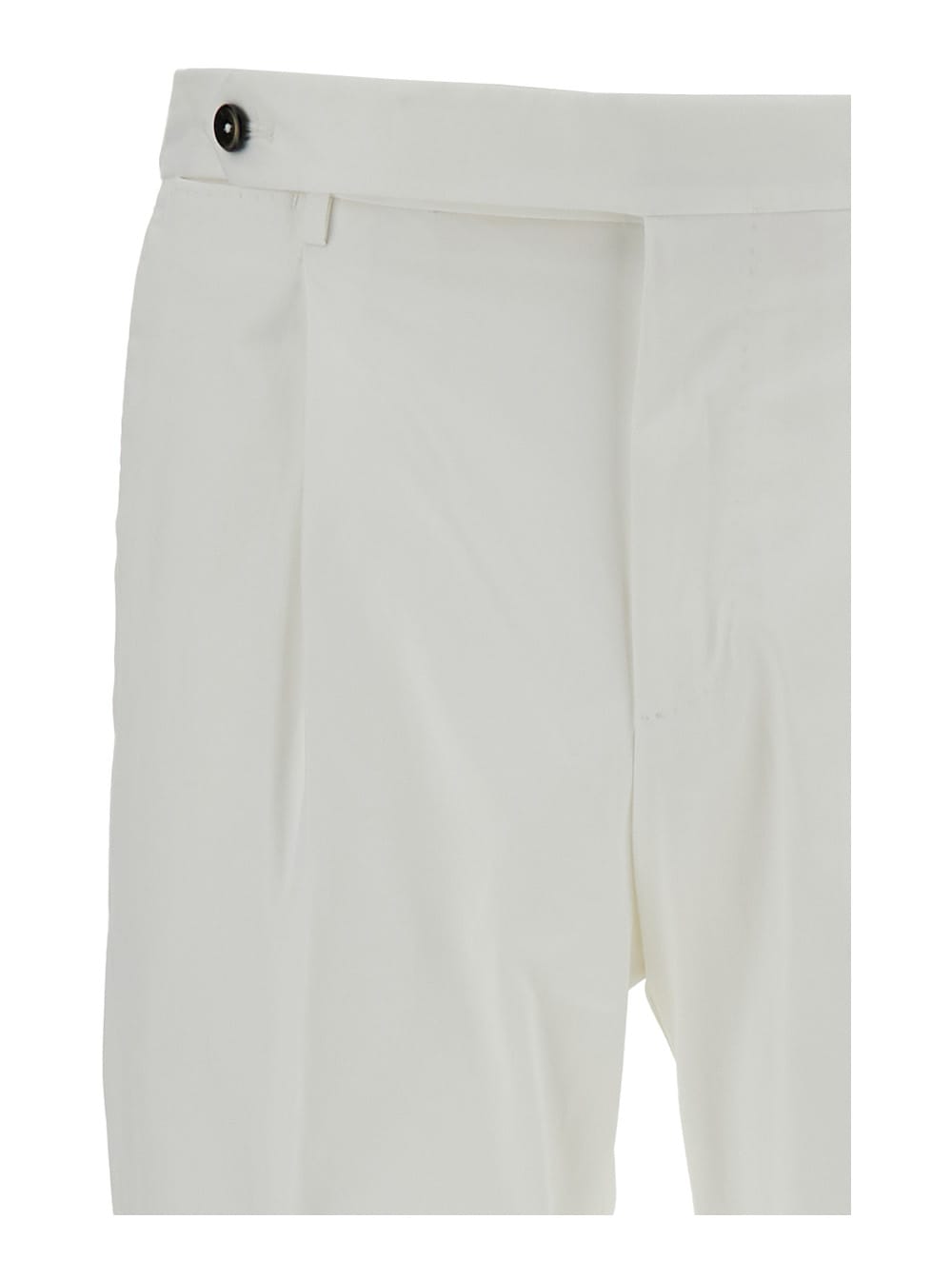 Shop Pt01 White Slim Fit Tailoring Pants In Cotton Blend Man