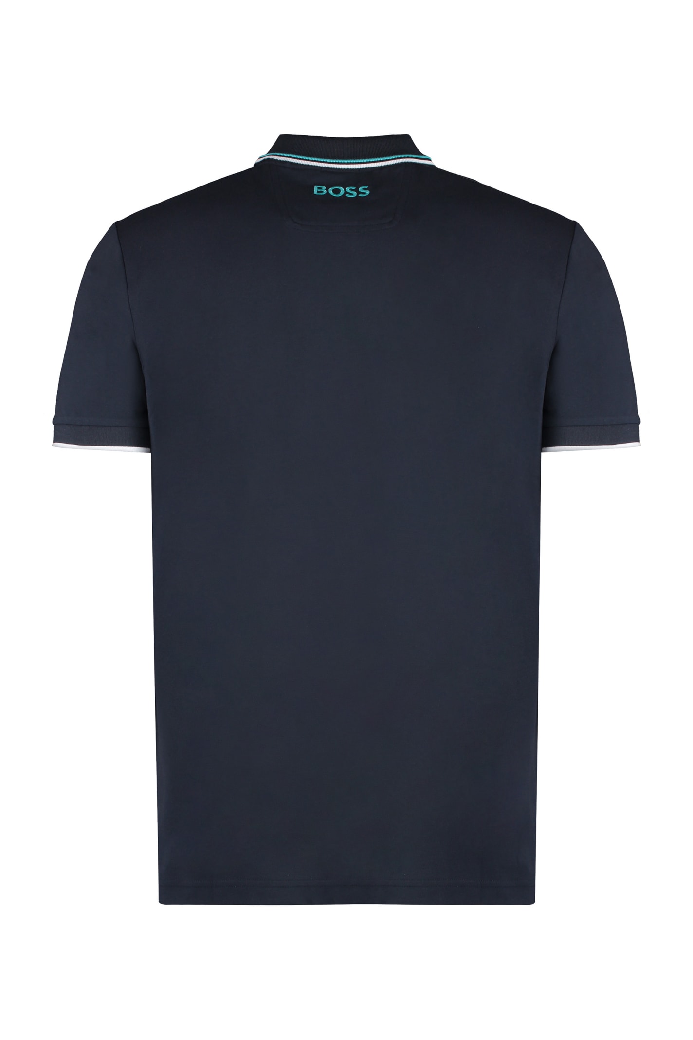 Shop Hugo Boss Short Sleeve Polo Shirt In Blue