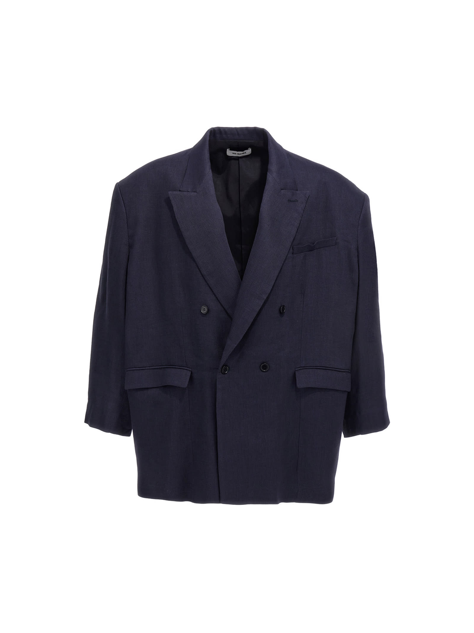 Hed Mayner Oversize Double Breast Blazer Jacket In Blue | ModeSens