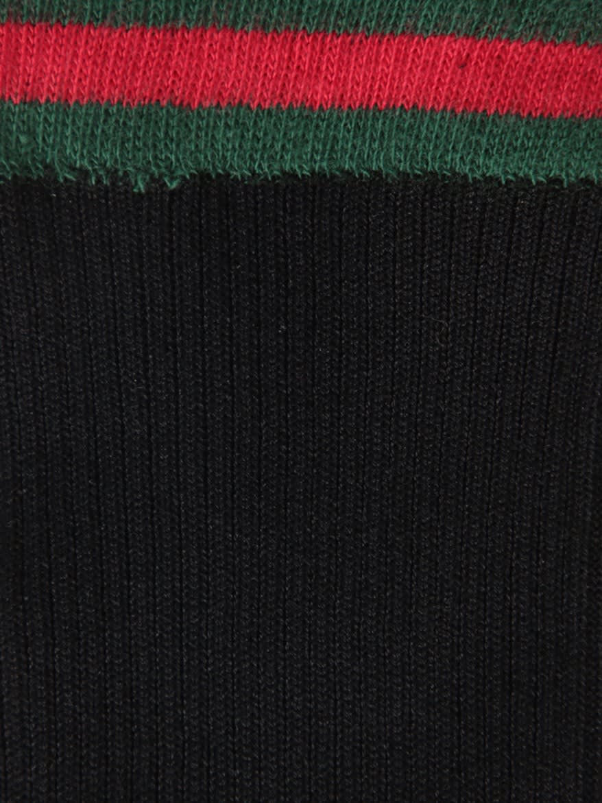 Gucci Cotton Blend Socks With Web In Black