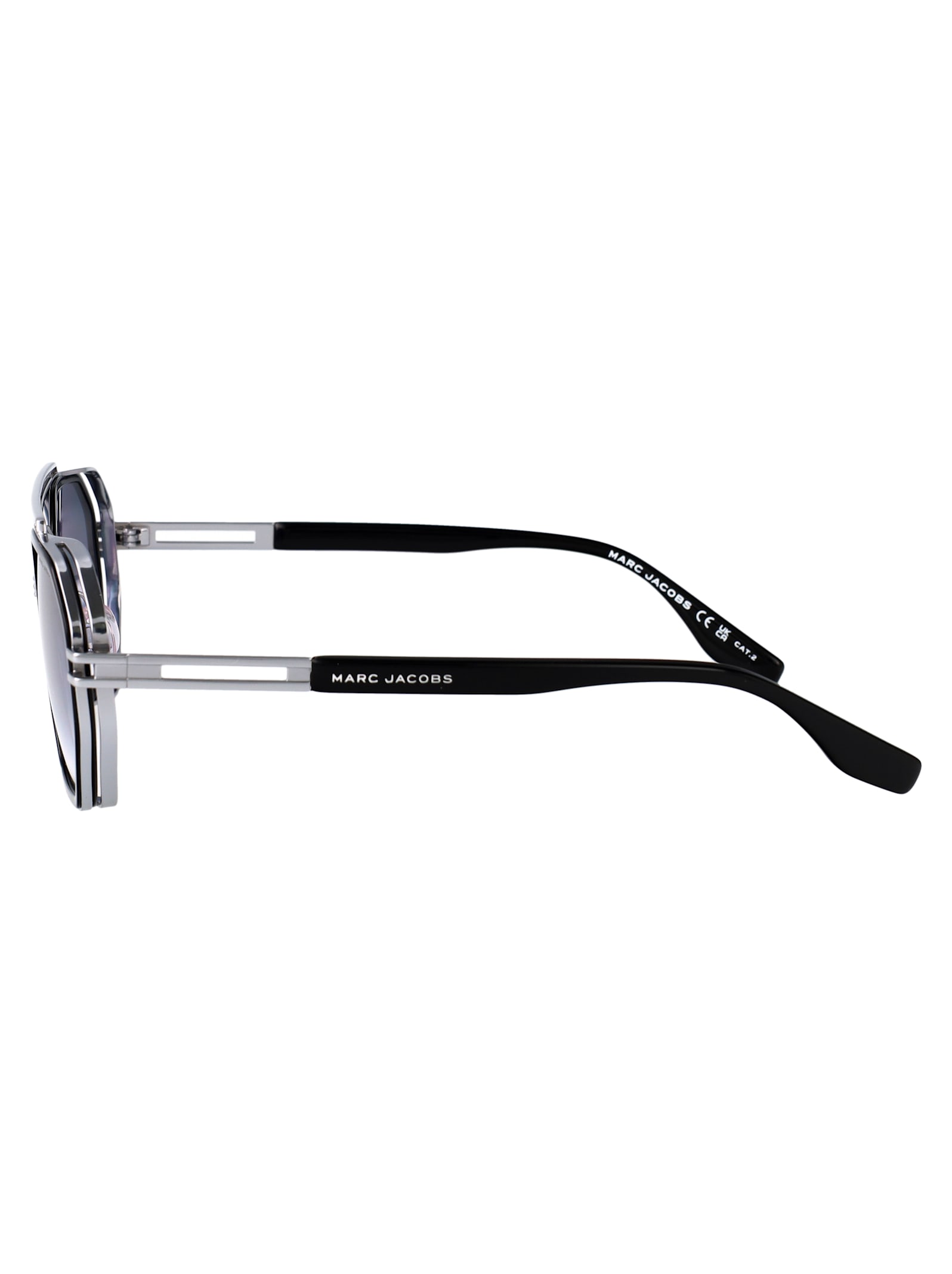 Marc Jacobs Palladium Black Titanium Sunglasses In Black