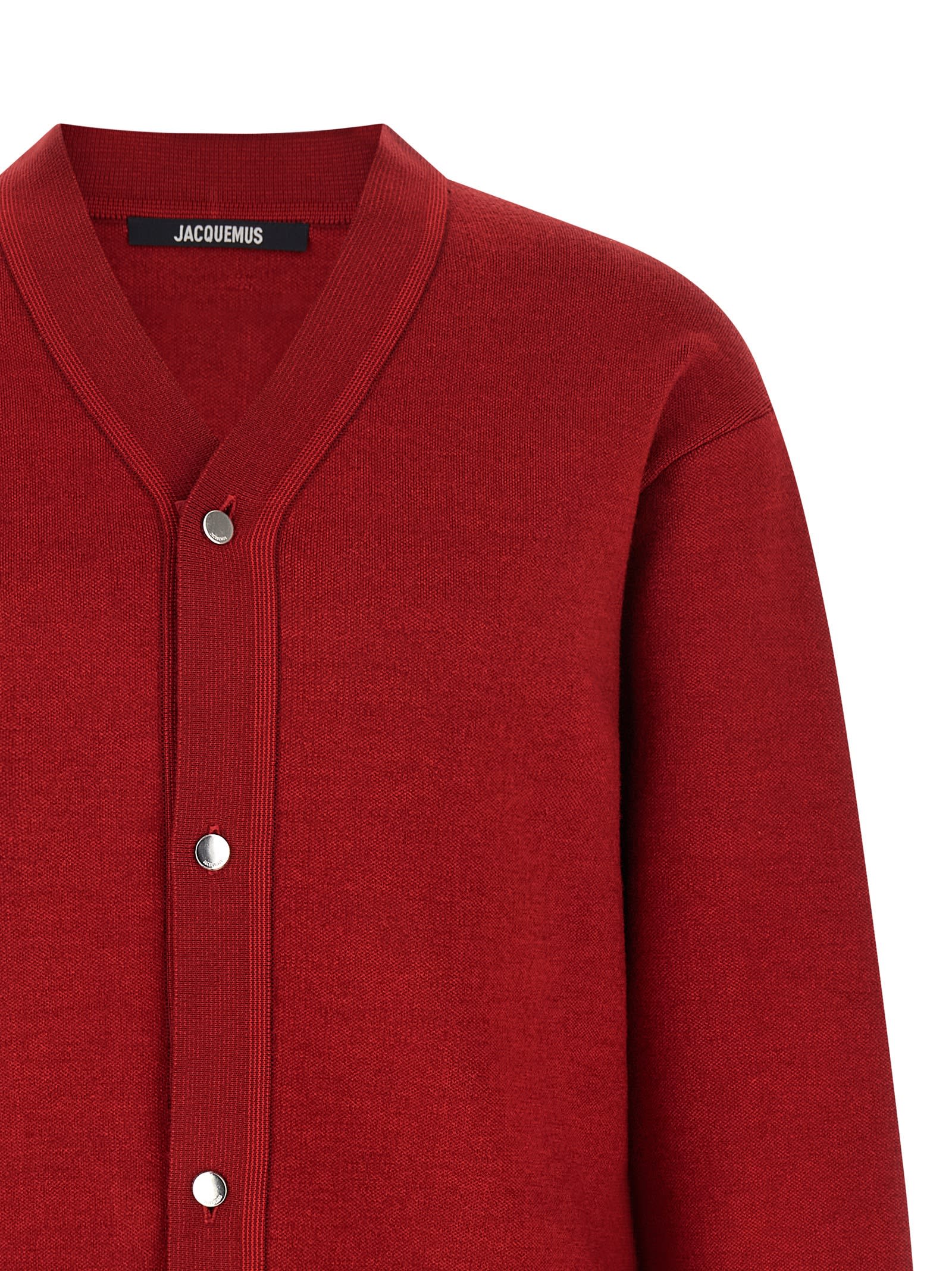 Jacquemus Le Cardigan Doppio Wool Blend Cardigan In Red