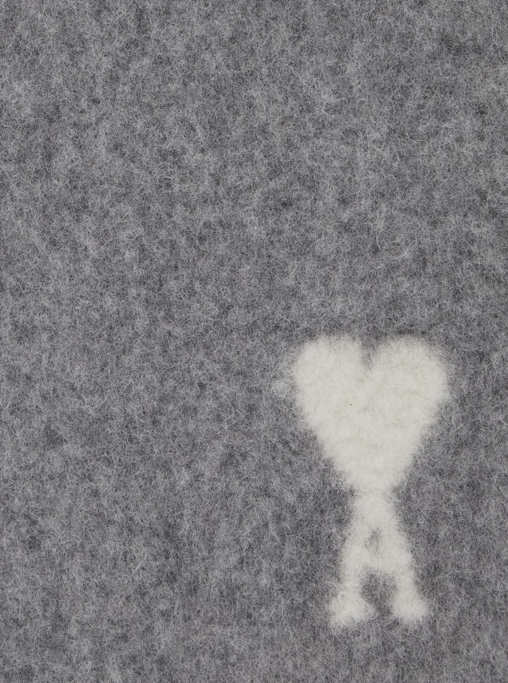Ami Alexandre Mattiussi Ami Paris Women Off White Ami De Coeur Scarf Baby B4 In Gray
