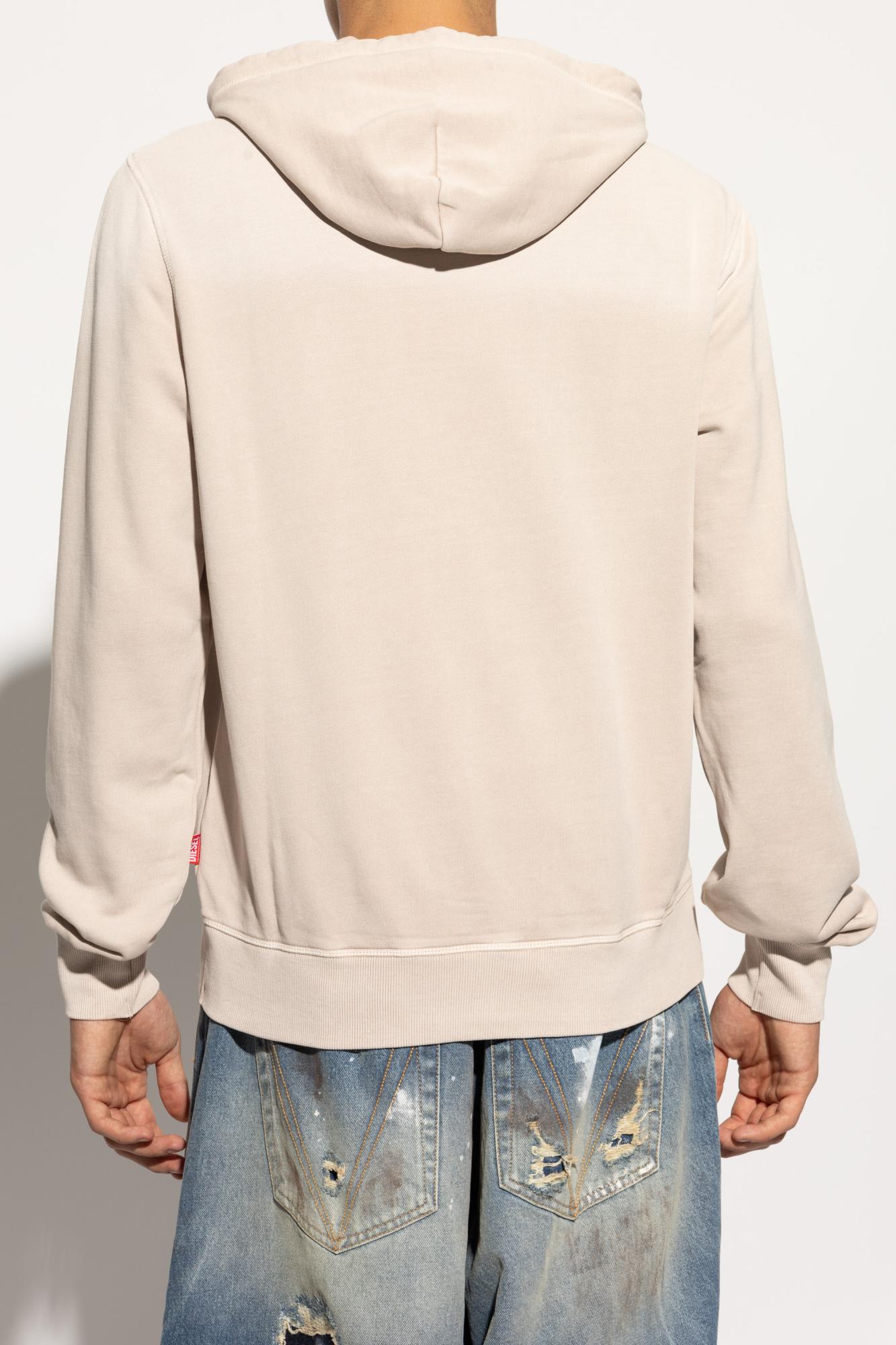 Shop Diesel Hoodie In Bianco Sporco