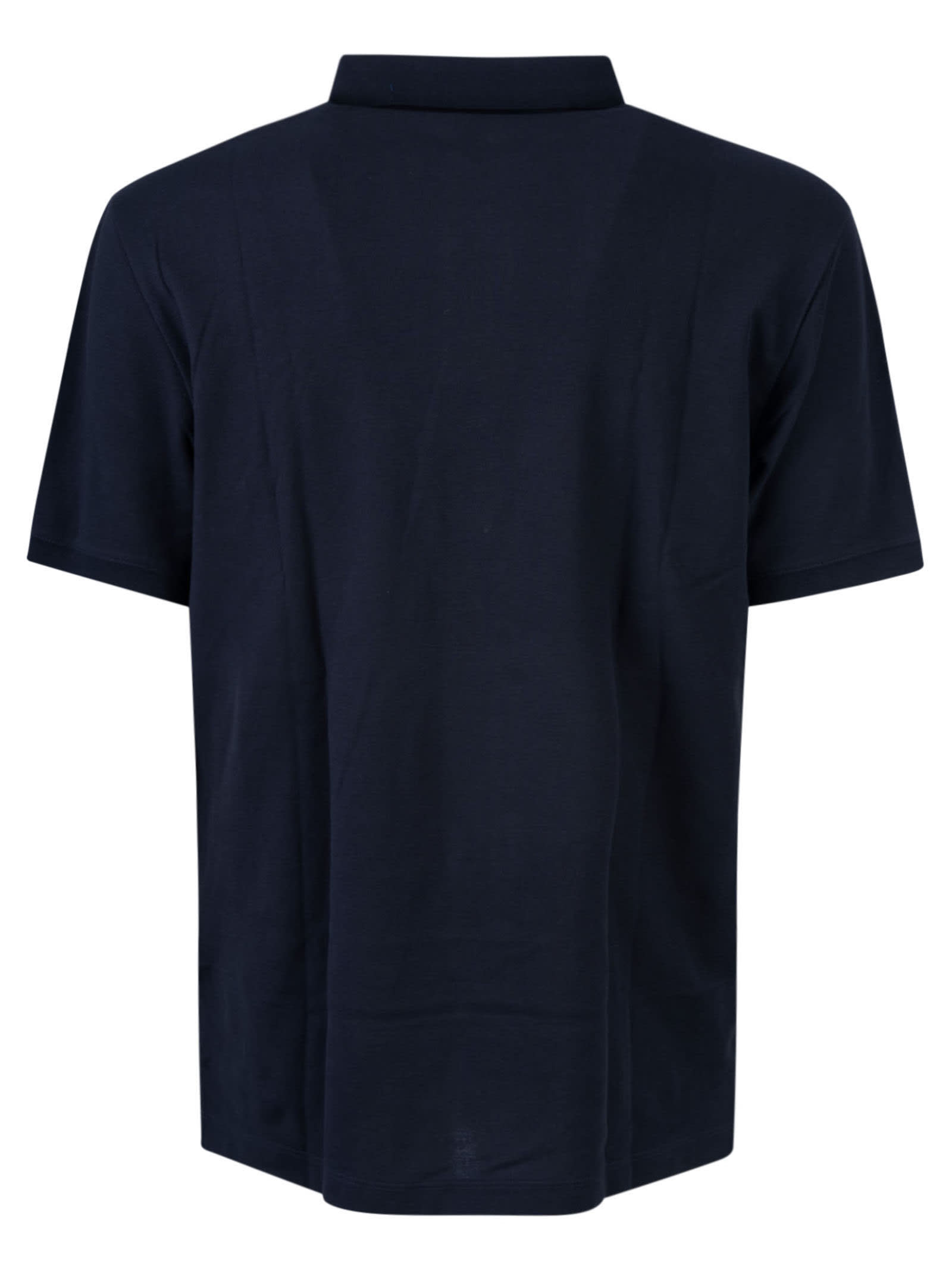 Shop Emporio Armani Buttoned Polo Shirt In Blue