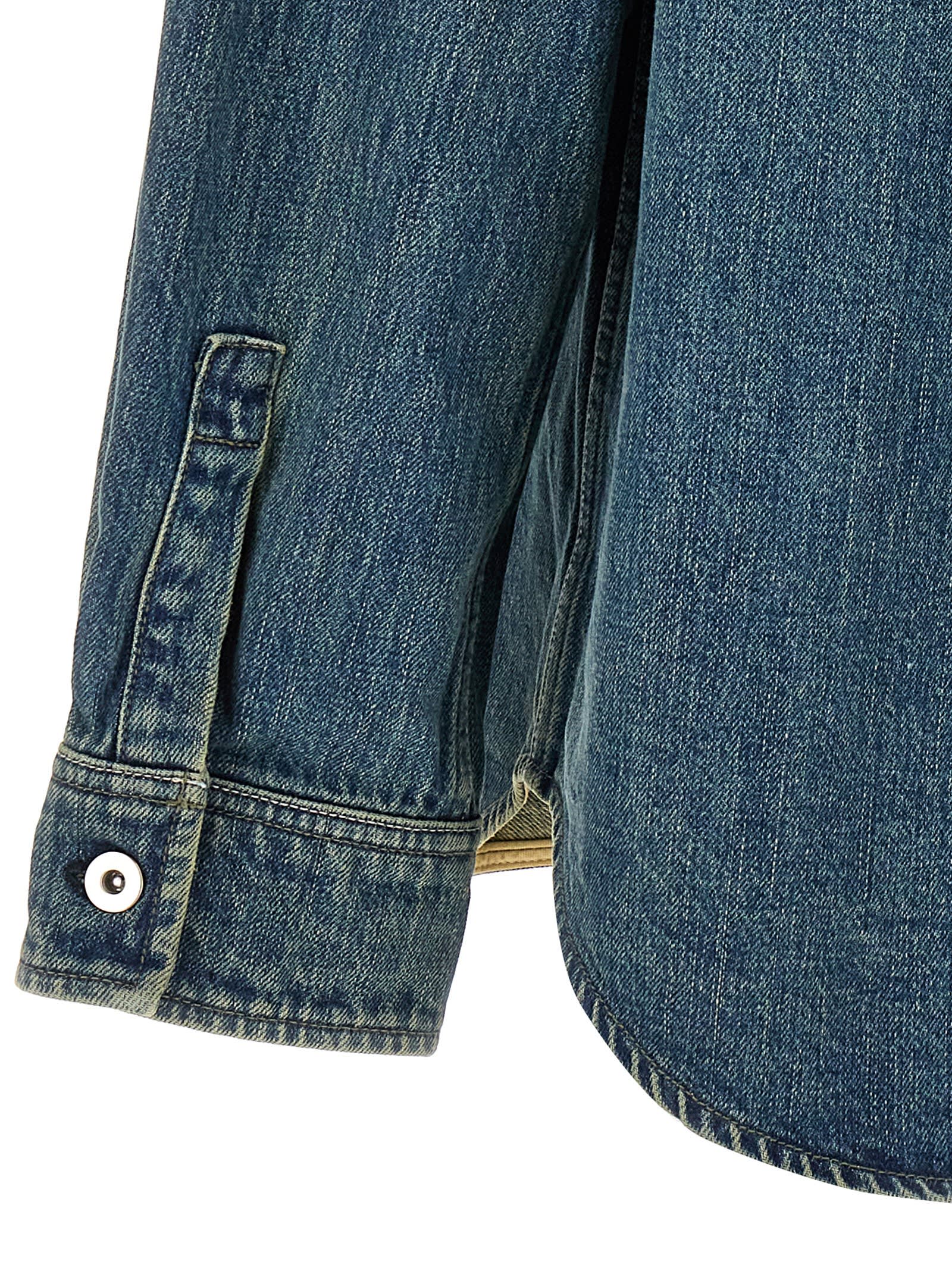 Jil Sander Denim Jacket Featuring Chest Pocket And Contrast Stitching In 420